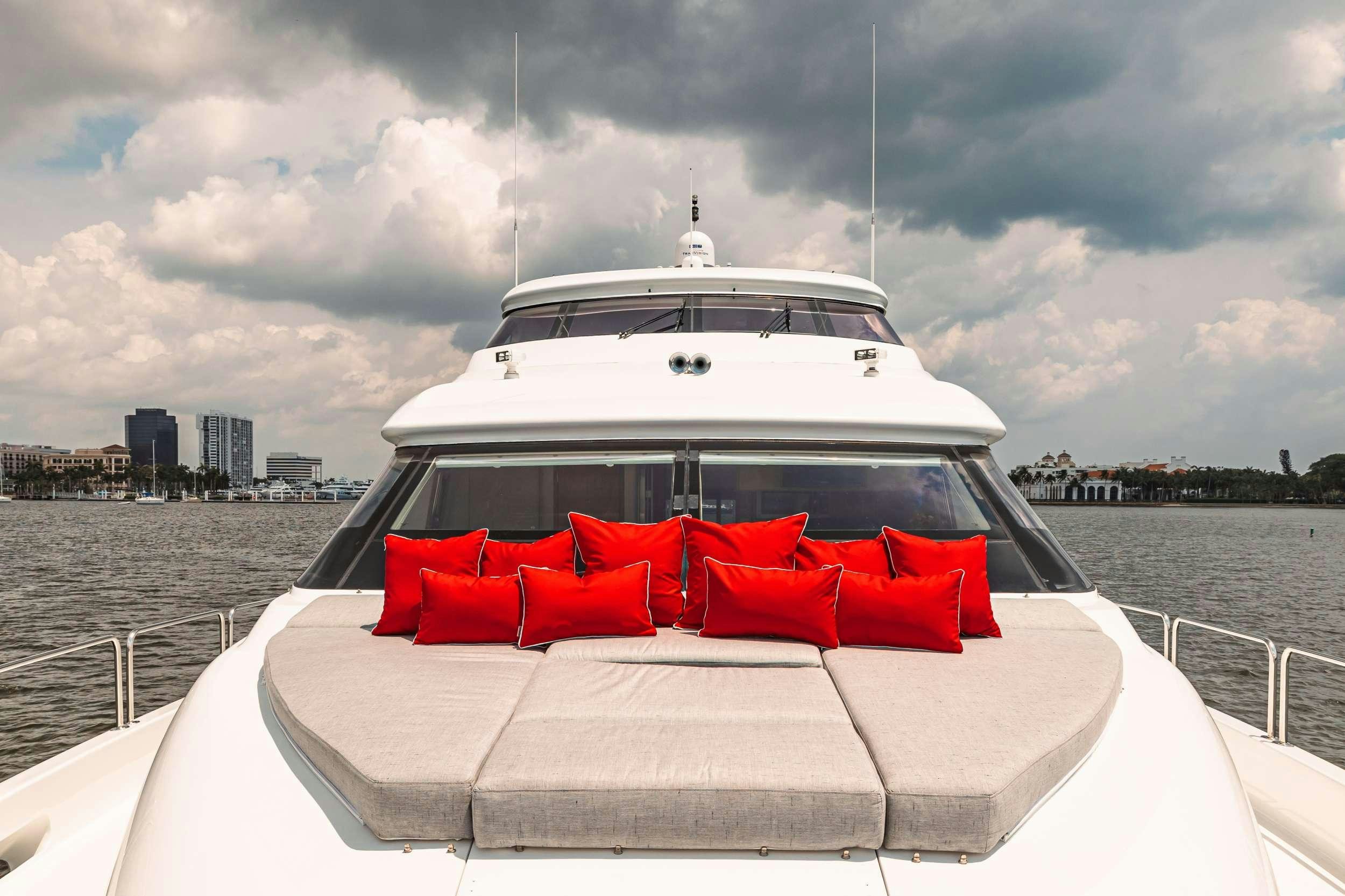 a boat on a dock aboard INDY Yacht for Charter