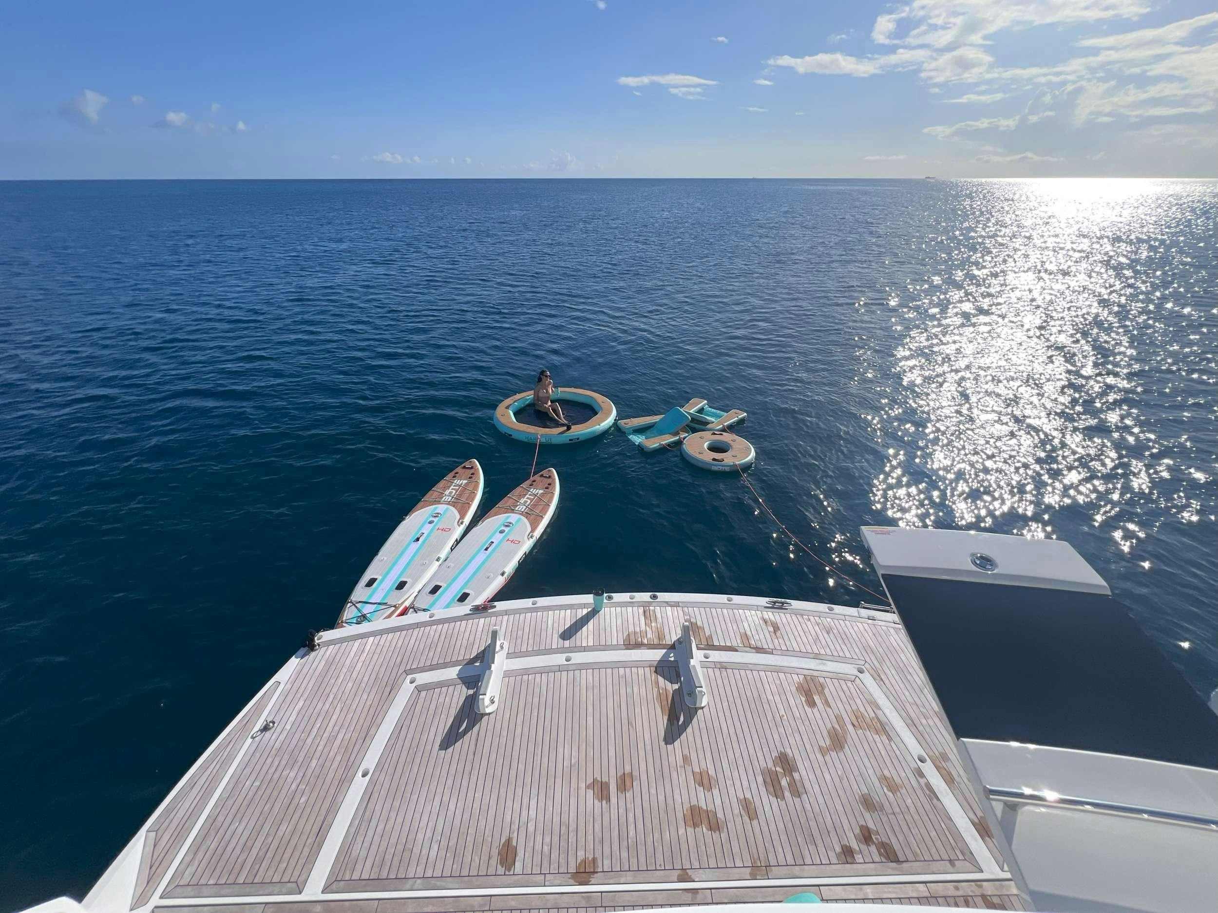 a group of birds on a boat aboard ACCIDENTAL SUCCESS II Yacht for Charter