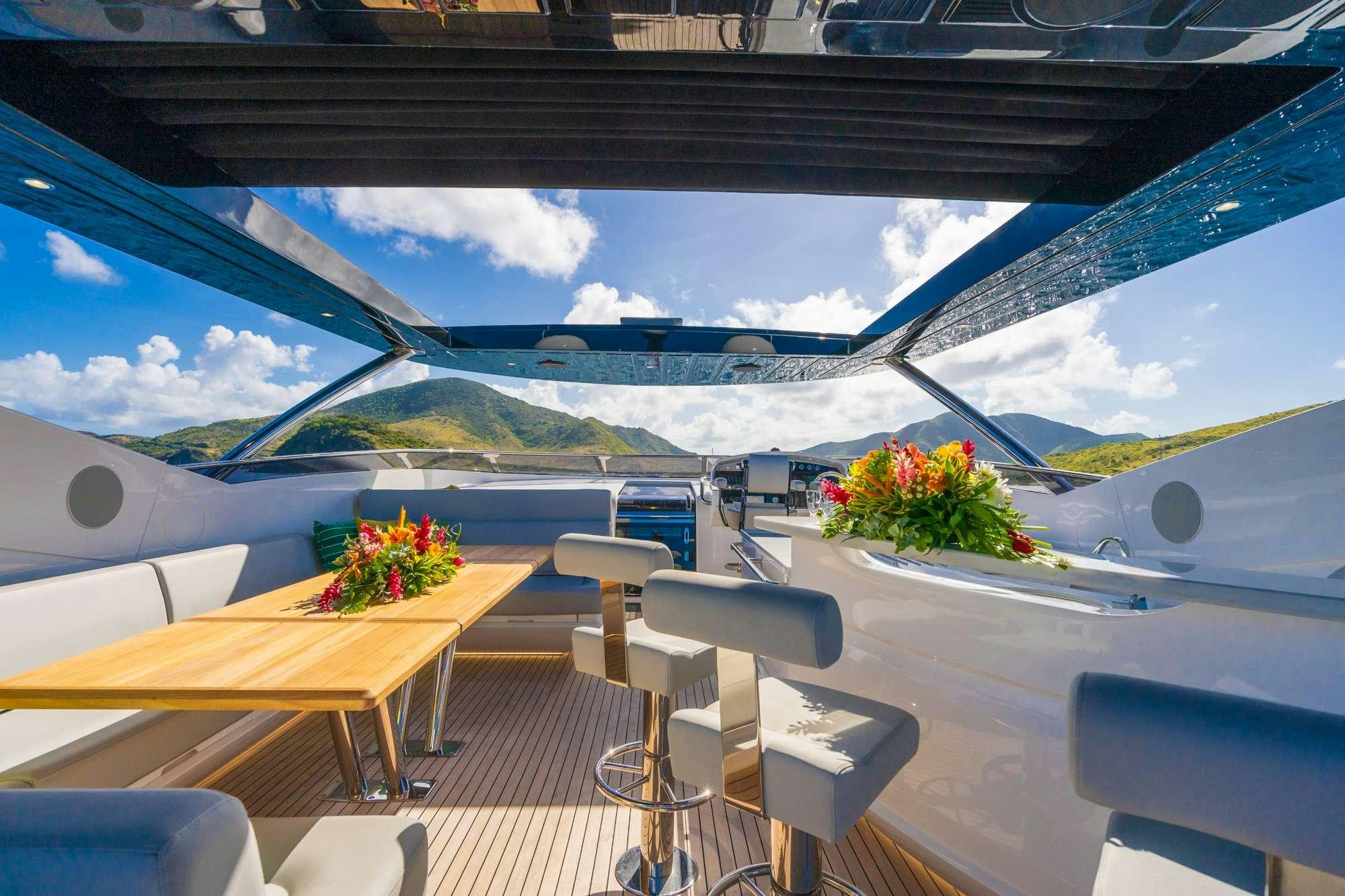 a room with a table and chairs aboard ACCIDENTAL SUCCESS II Yacht for Charter
