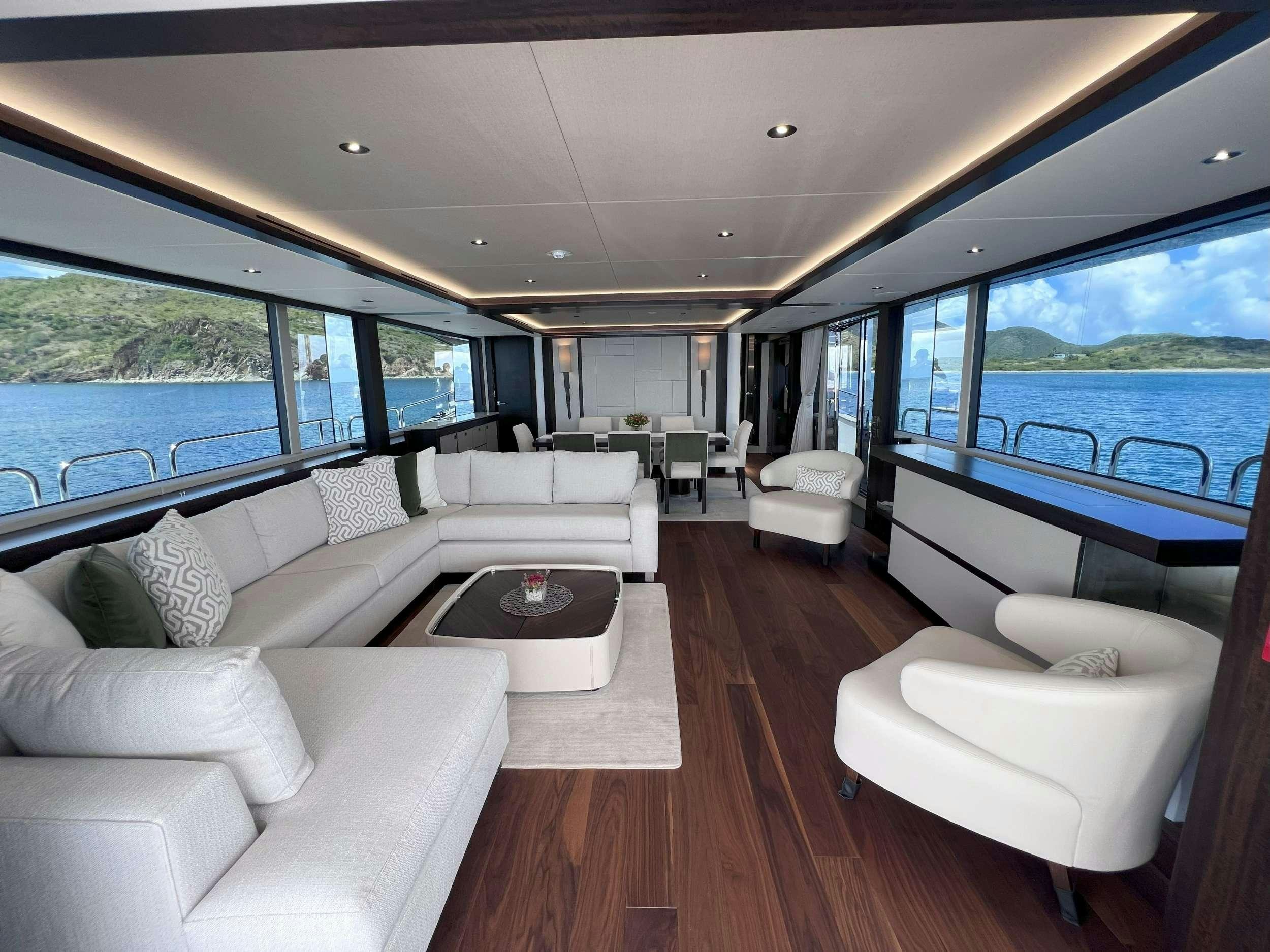 inside of a car aboard ACCIDENTAL SUCCESS II Yacht for Charter