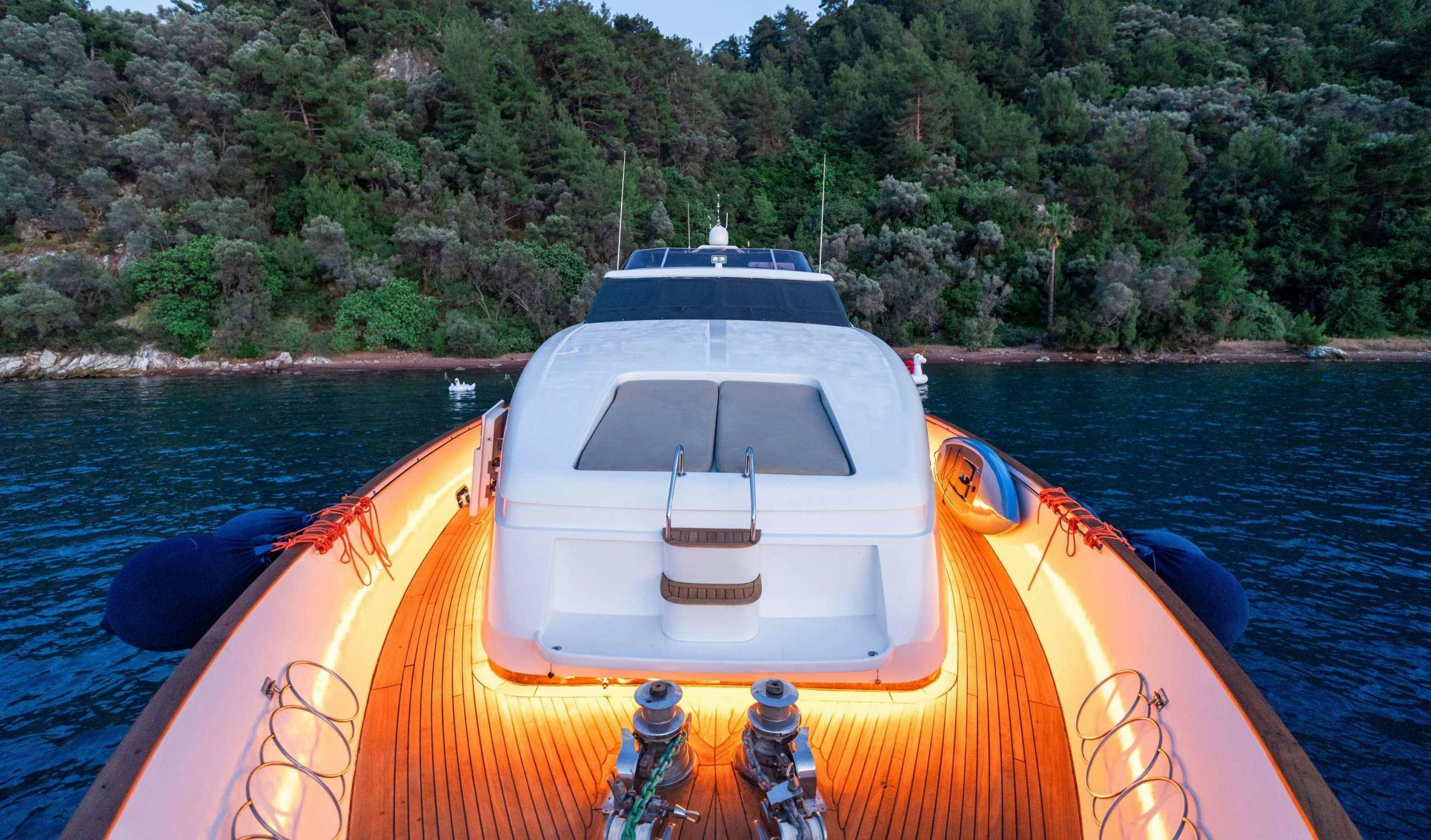 a boat on the water aboard BLUES Yacht for Charter