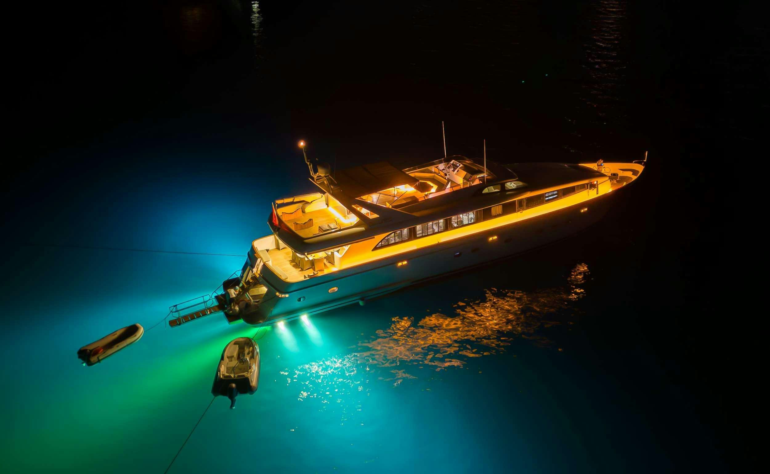 a space ship in space aboard BLUES Yacht for Charter