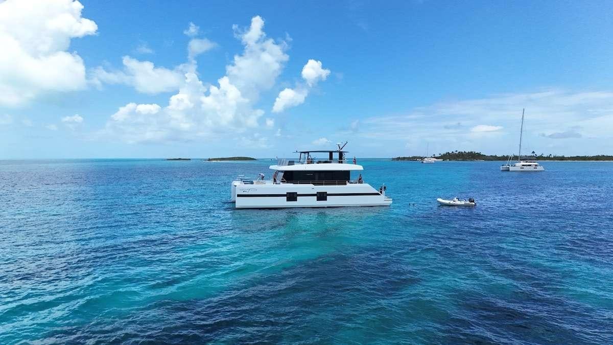 a boat in the water aboard MARIA THERESE Yacht for Charter