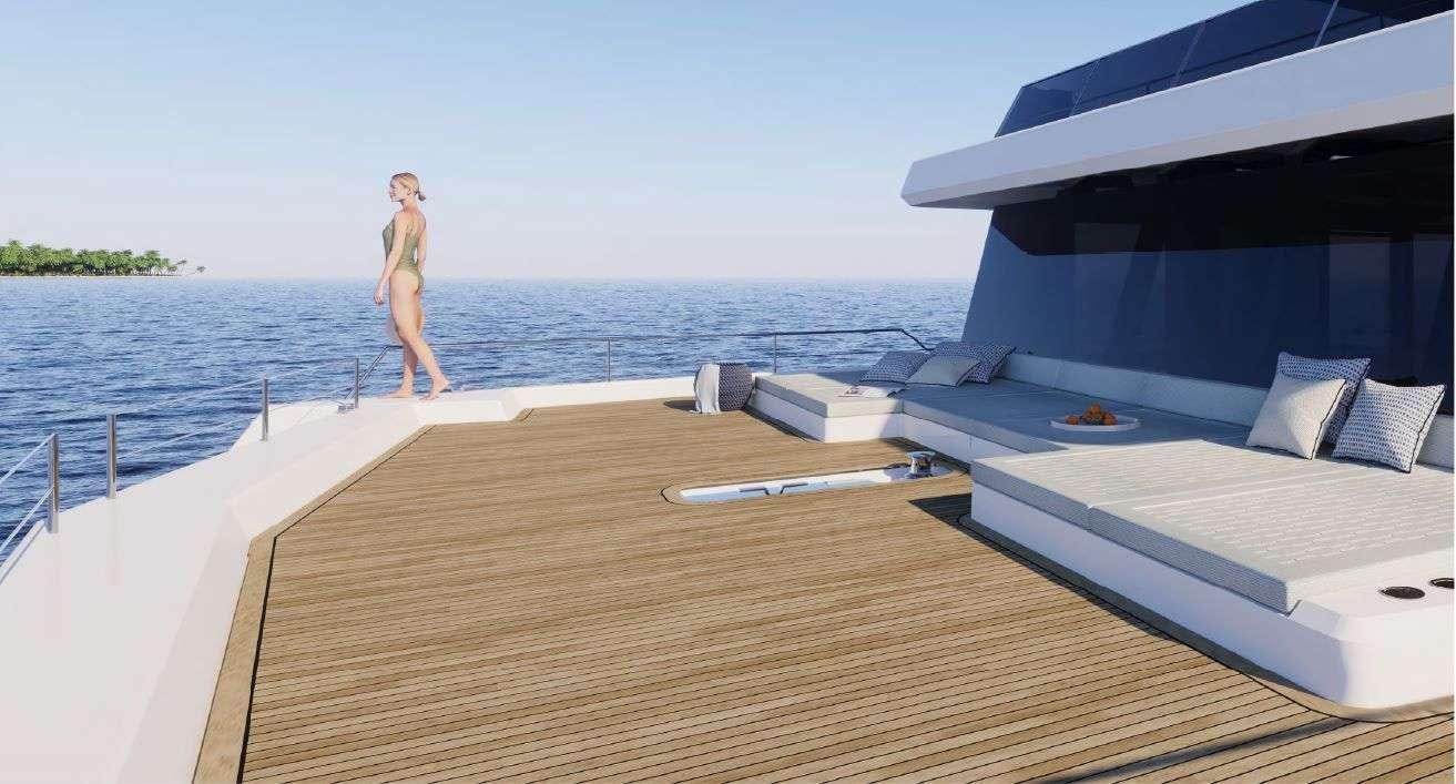 a person walking on a boat aboard MARIA THERESE Yacht for Charter