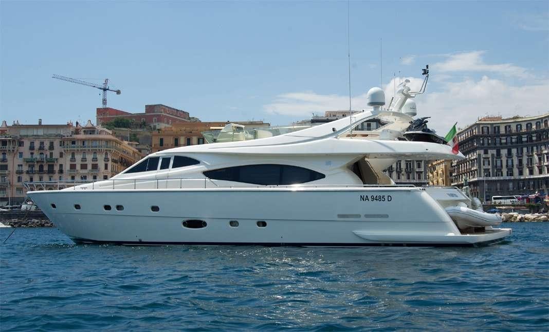 a white yacht in the water aboard PAMPERO Yacht for Charter