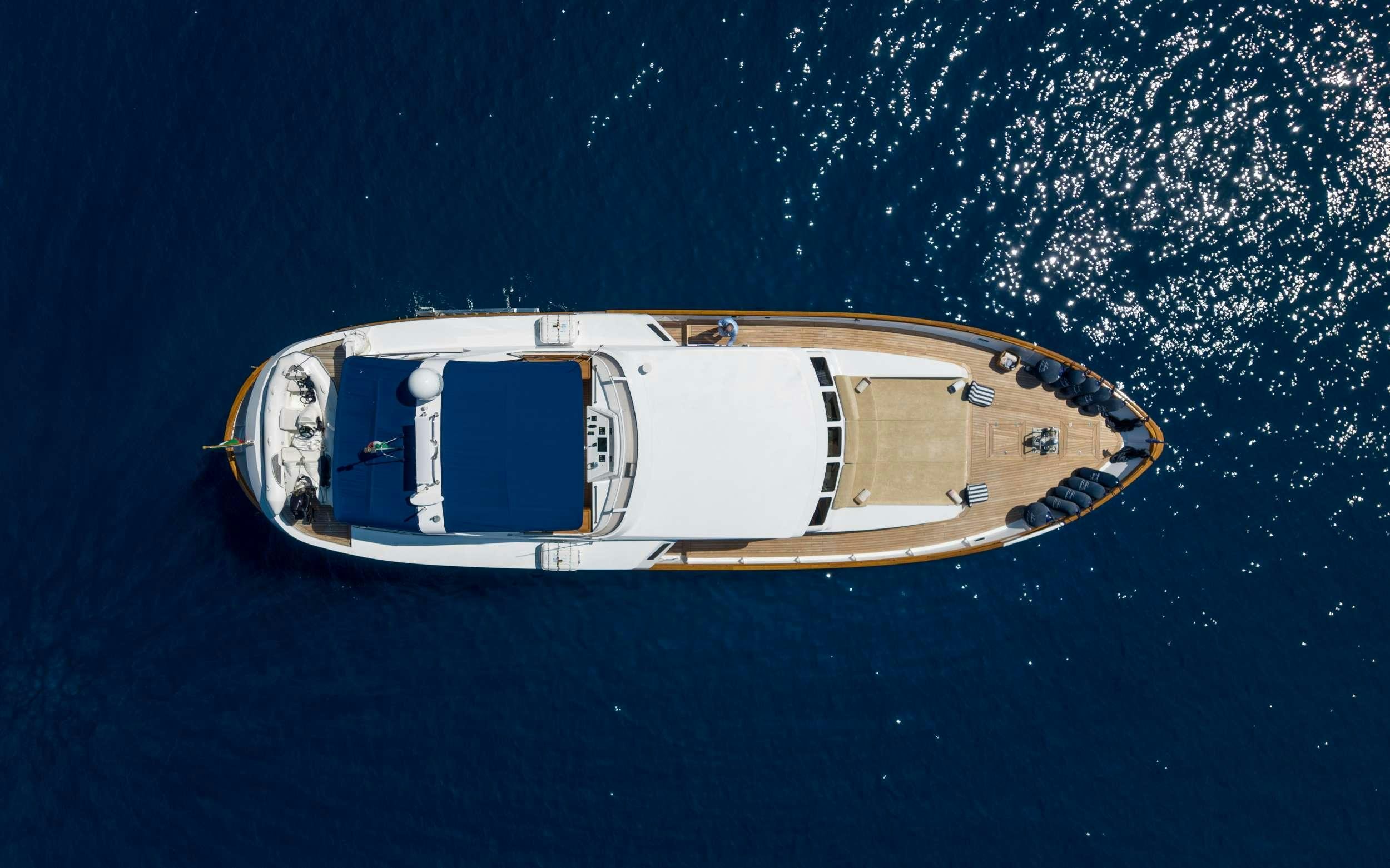 a space ship in space aboard LIBERTY OF LONDON Yacht for Charter