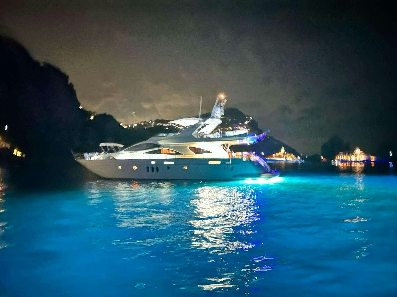 a boat in the water aboard MINERVA Yacht for Charter