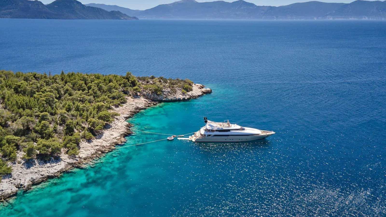 a boat sailing on the sea aboard PROMETHEUS I Yacht for Charter