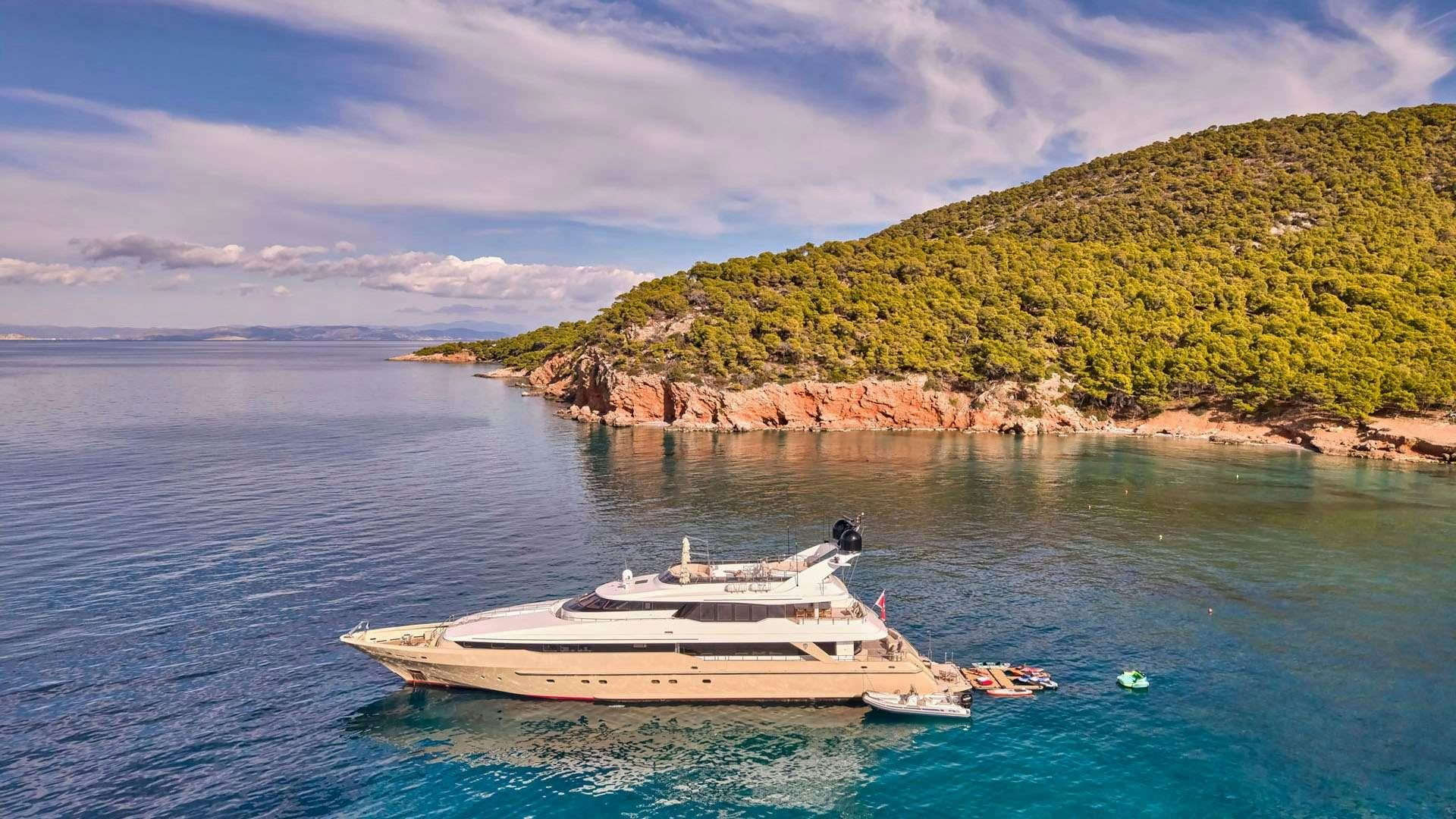 a boat on the water aboard PROMETHEUS I Yacht for Charter