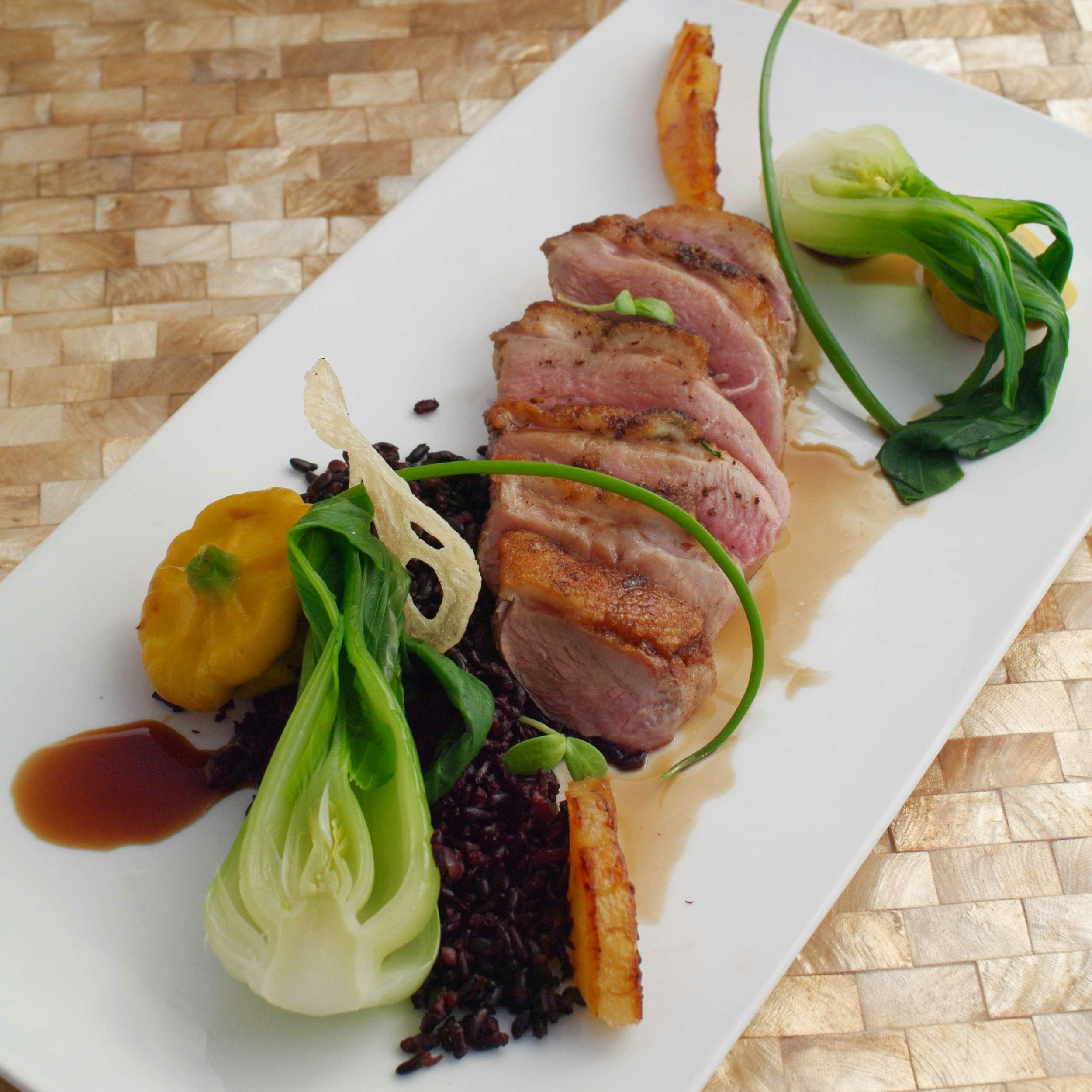 a plate of food aboard SUNREEF ECO 80 2024 Yacht for Charter