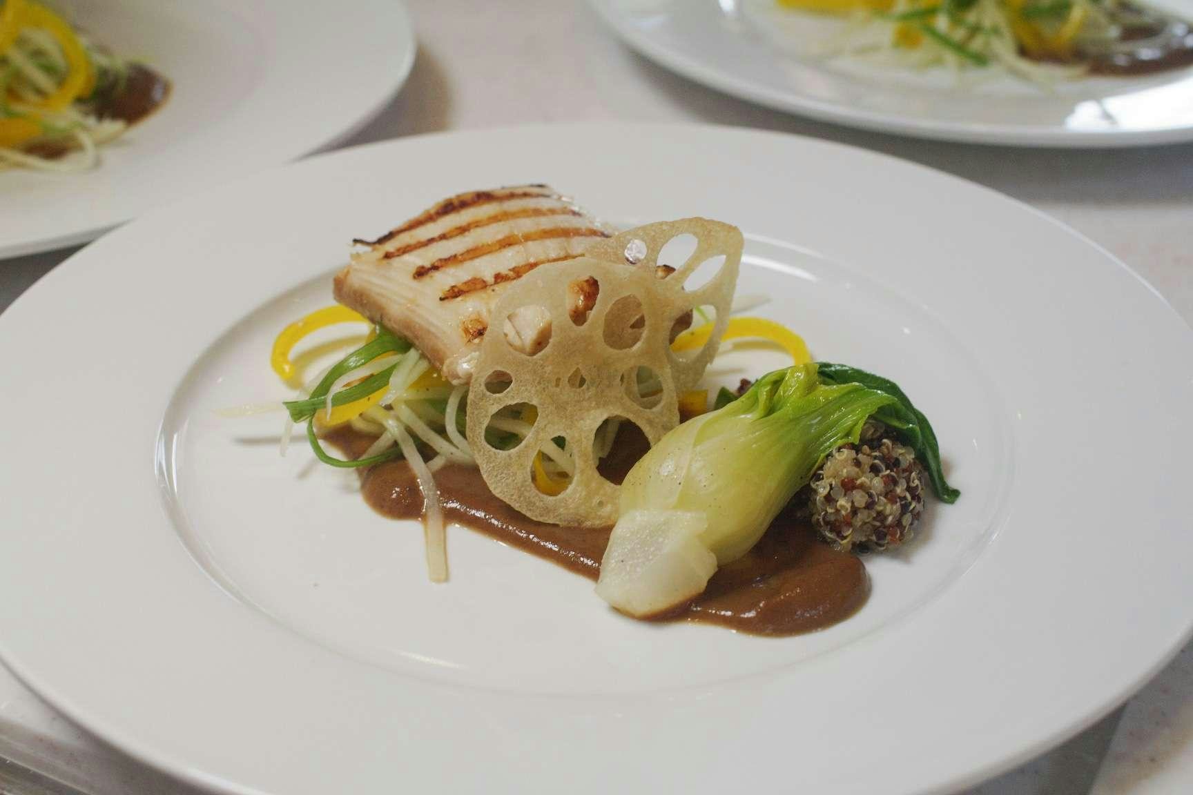 a plate of food aboard SUNREEF ECO 80 2024 Yacht for Charter