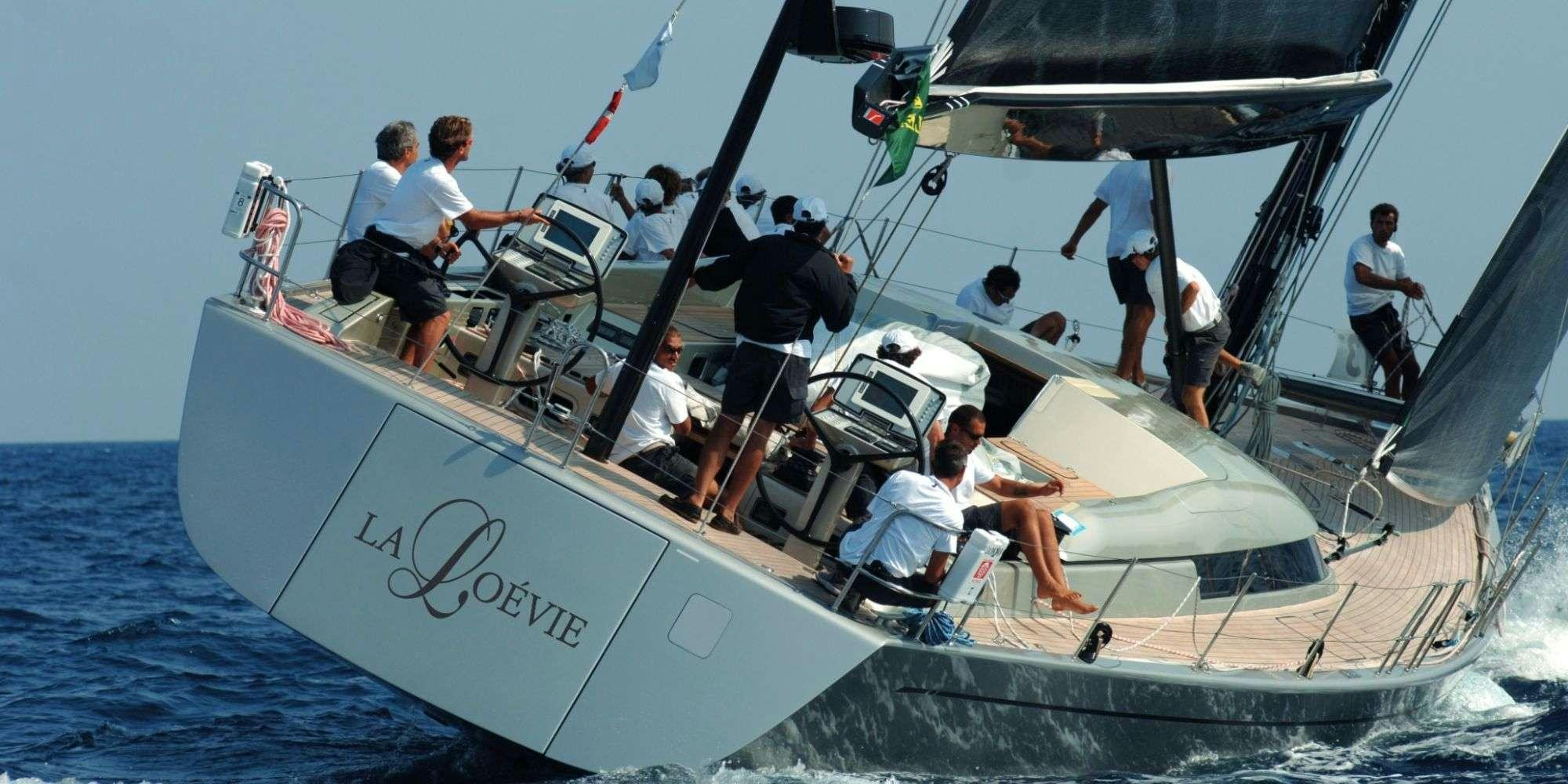 a group of people on a boat aboard LA LOEVIE Yacht for Charter