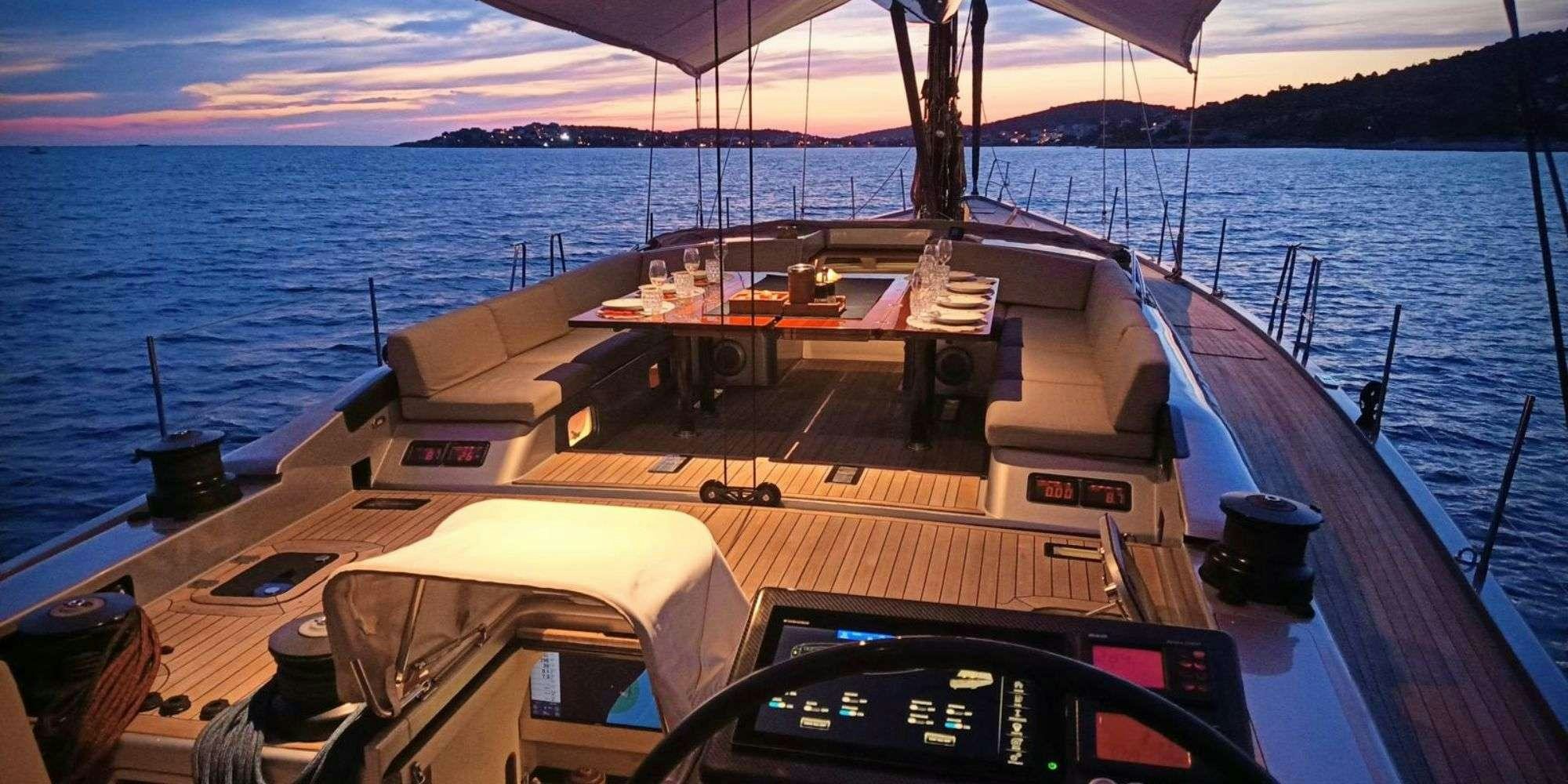 the deck of a boat aboard LA LOEVIE Yacht for Charter