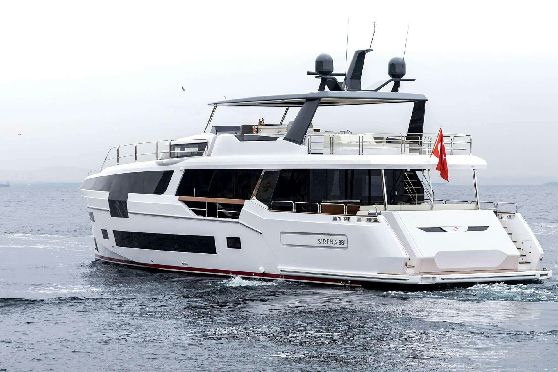 a white yacht in the water aboard MAJERA Yacht for Charter
