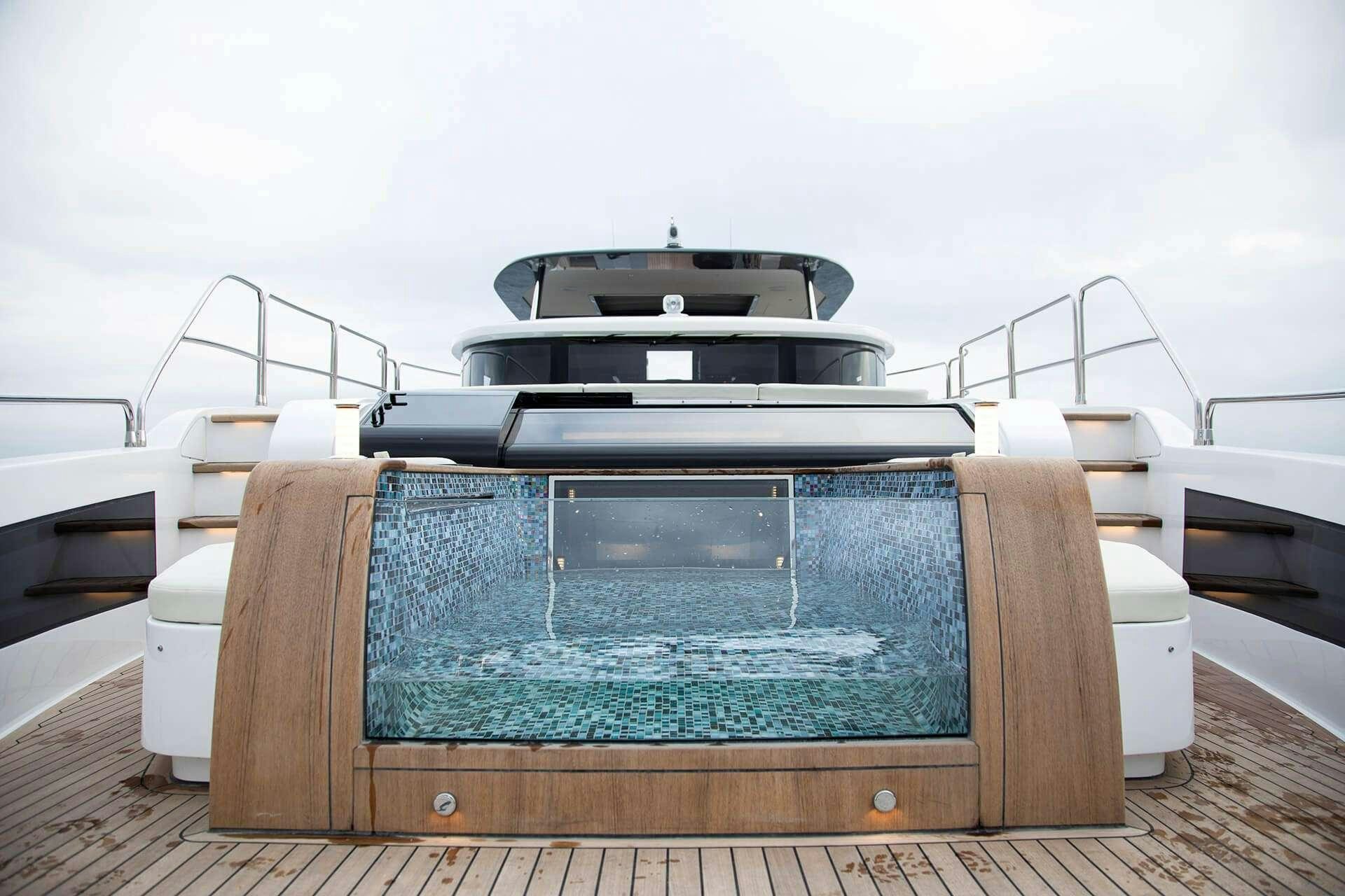 a large rectangular object with a black object on top aboard MAJERA Yacht for Charter