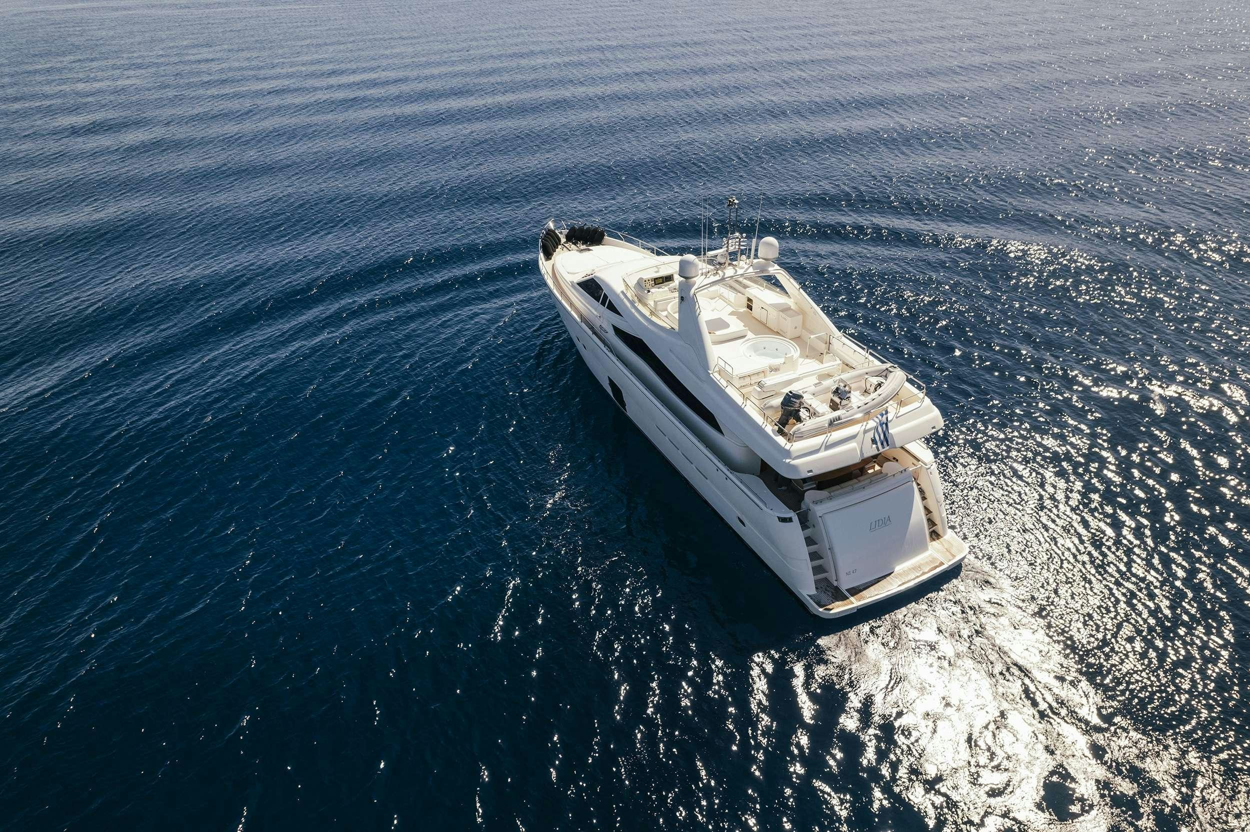 a boat in the water aboard LIDIA Yacht for Charter