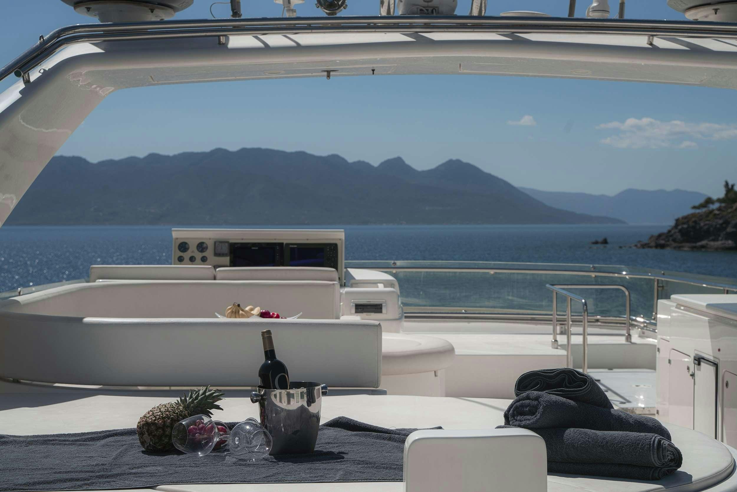 a boat on the water aboard LIDIA Yacht for Charter