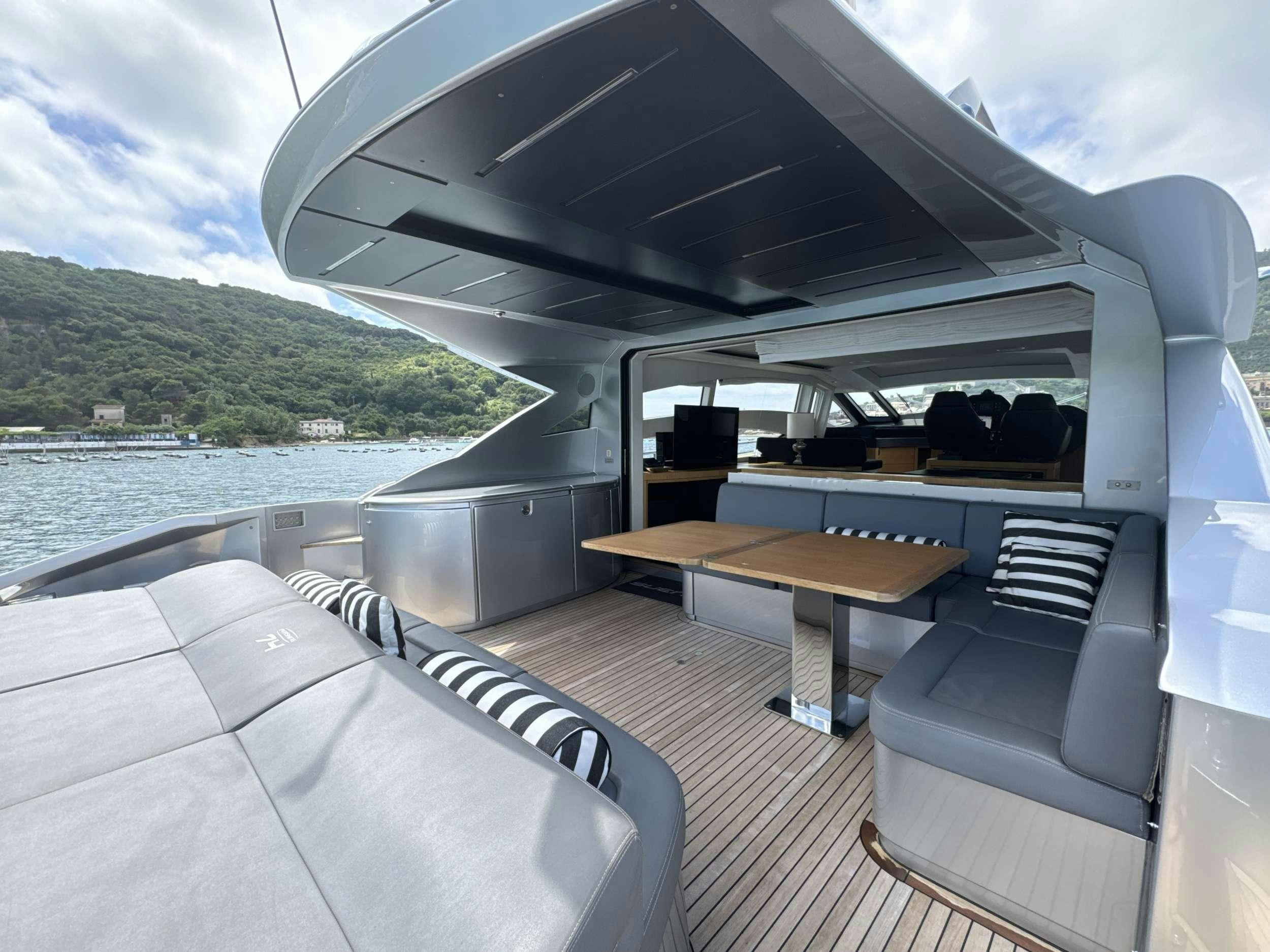 a boat on the water aboard SUE&NTILDE;O Yacht for Charter