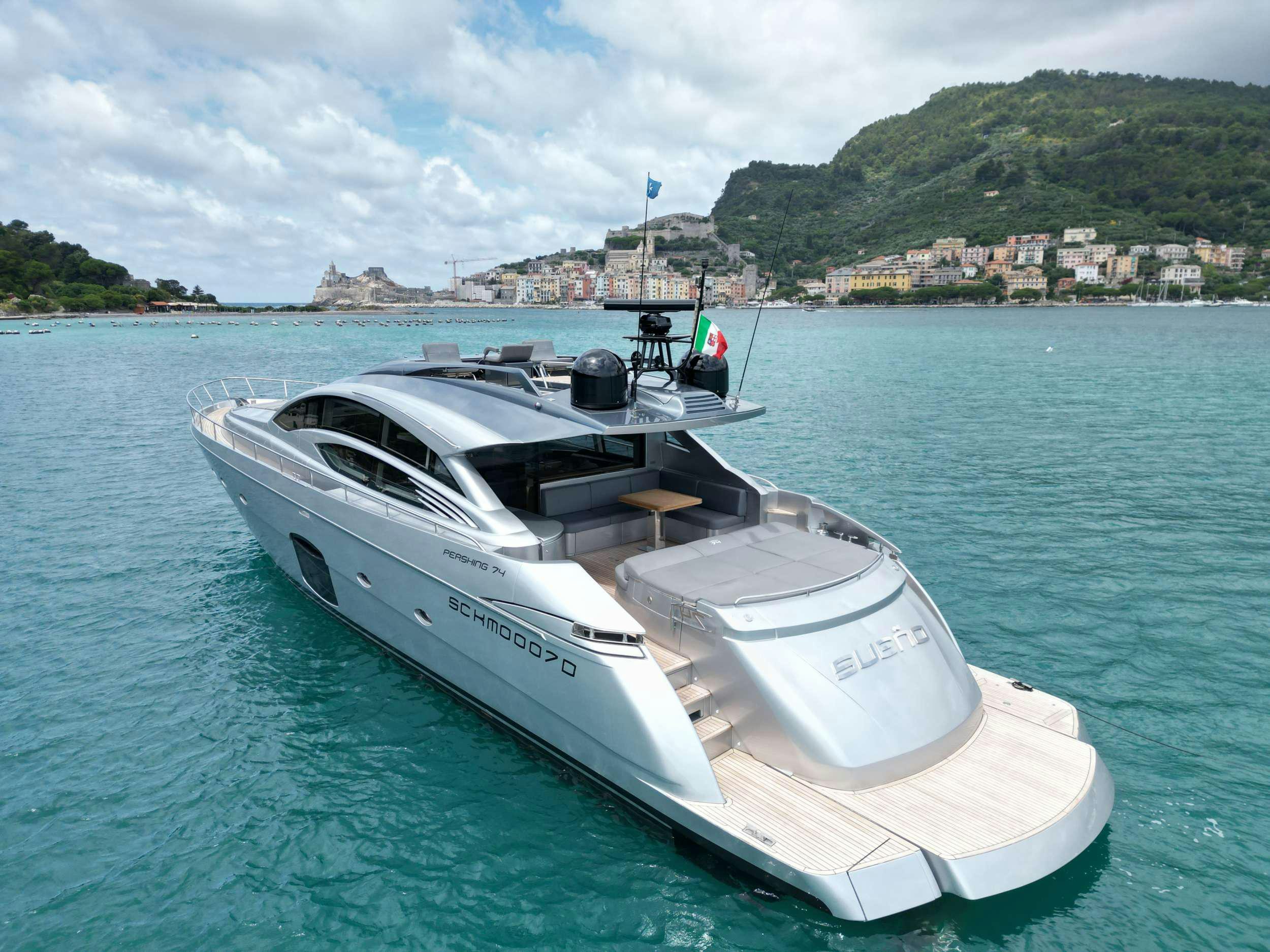 a boat on the water aboard SUE&NTILDE;O Yacht for Charter