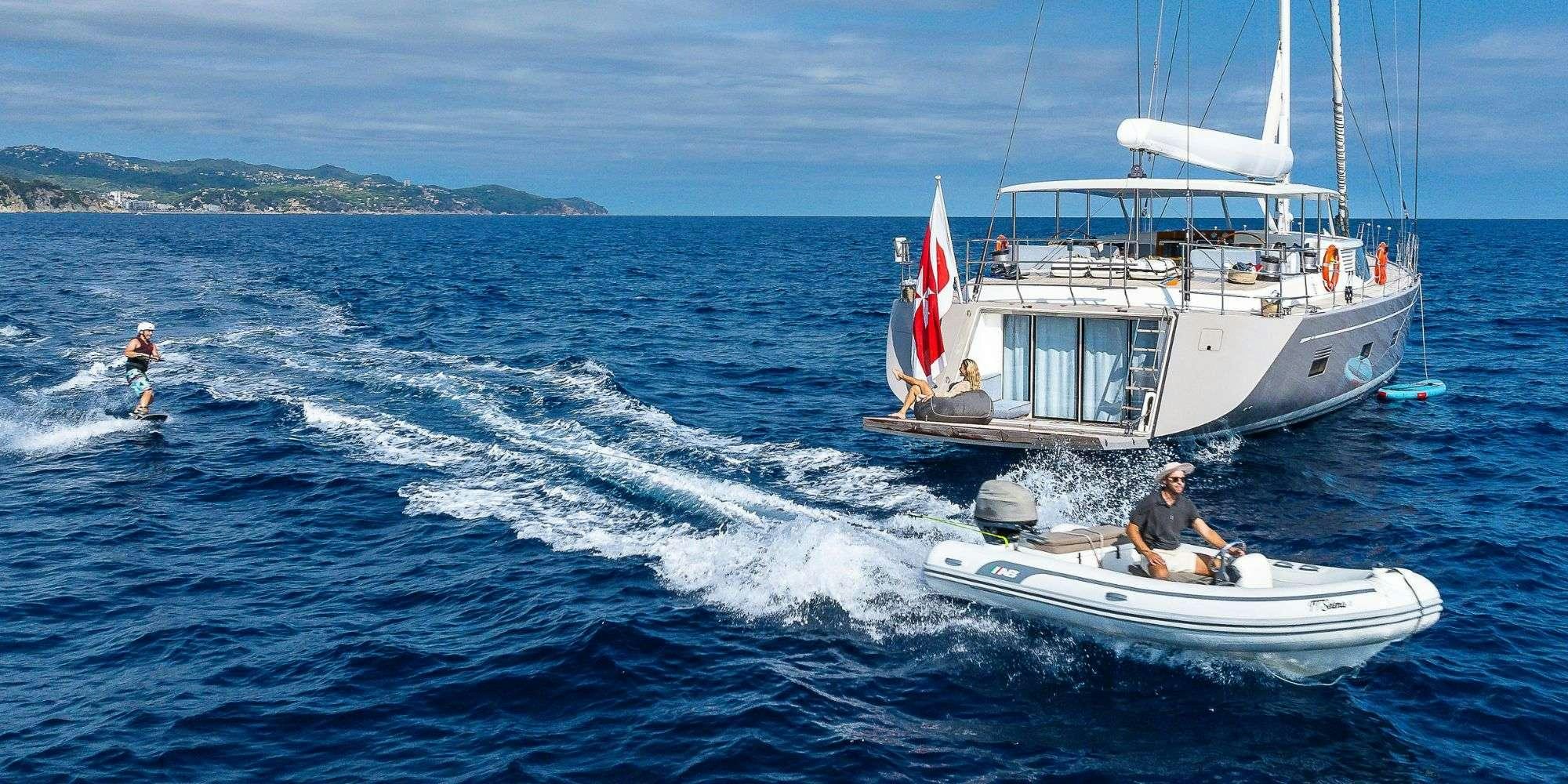 a person on a boat aboard SELENA Yacht for Charter
