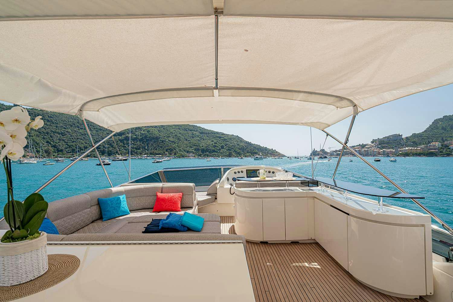 a boat on the water aboard ROCK MOON Yacht for Charter