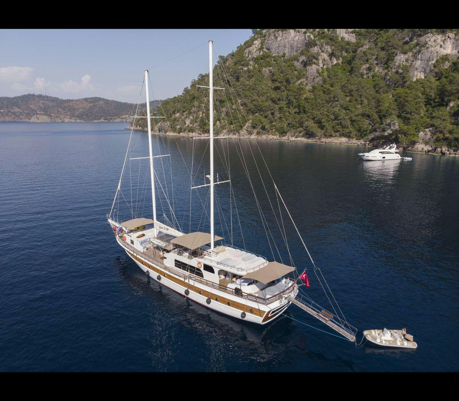 a sailboat on the water aboard QUEEN OF RTT GULET Yacht for Charter