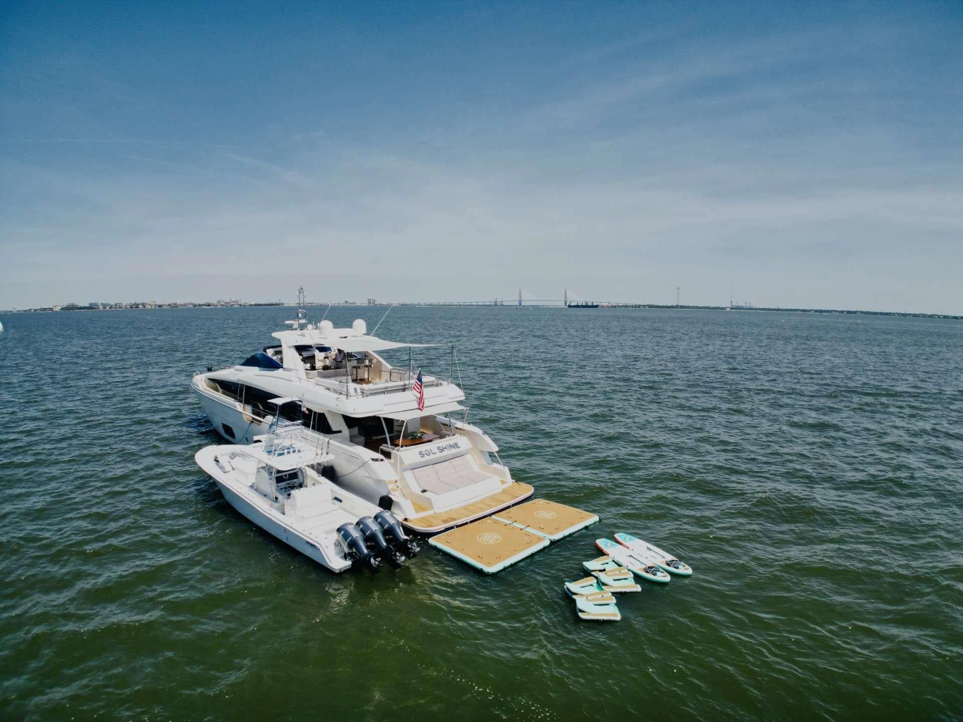 a boat on the water aboard SOL SHINE Yacht for Charter