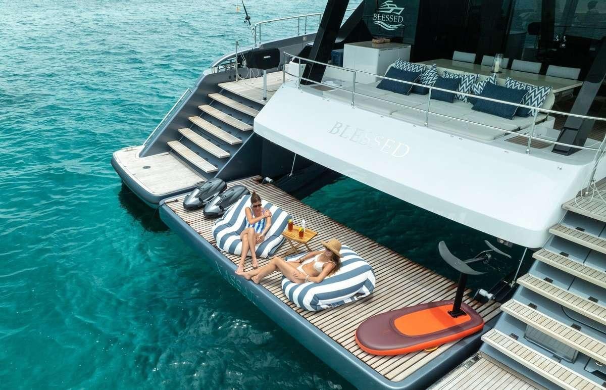 a boat on the water aboard BLESSED Yacht for Charter