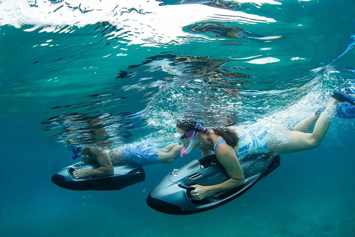 a person swimming in a pool aboard BLESSED Yacht for Charter