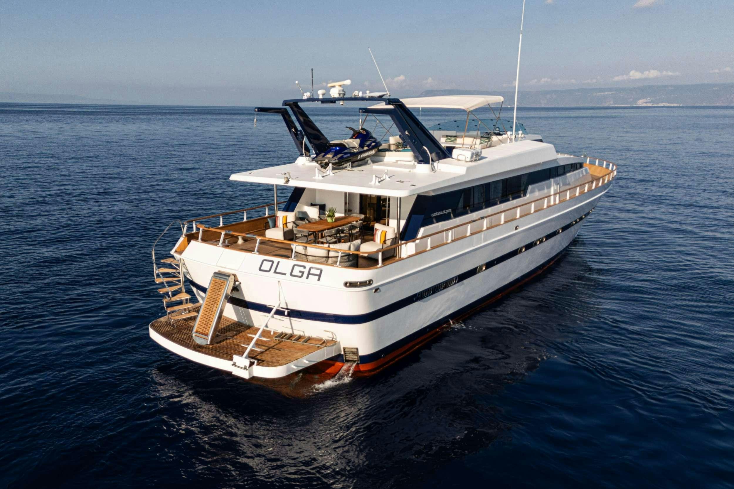 a boat on the water aboard OLGA Yacht for Charter