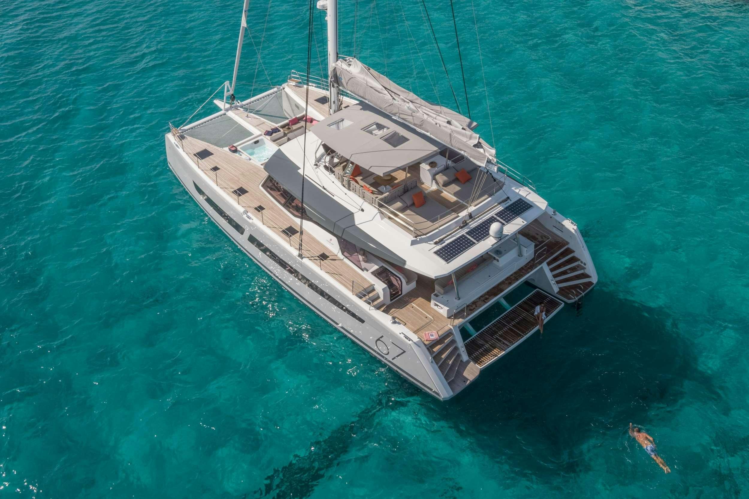 a boat in the water aboard FLORAMYE Yacht for Charter