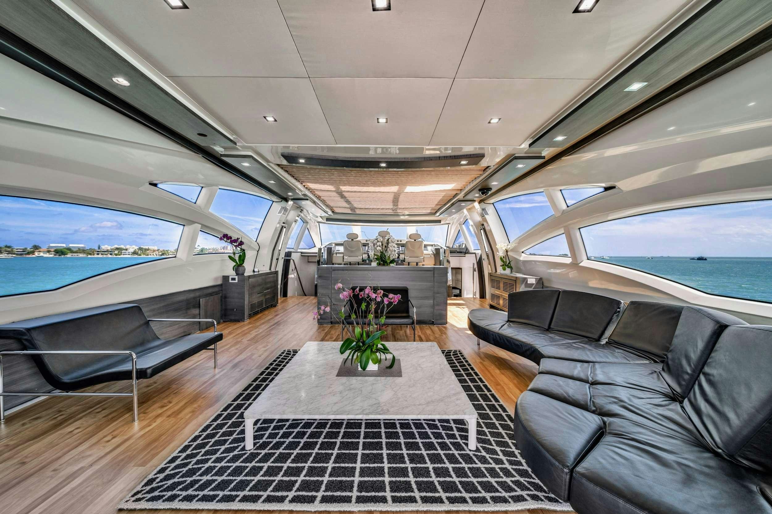 inside of a car aboard SETTE Yacht for Charter