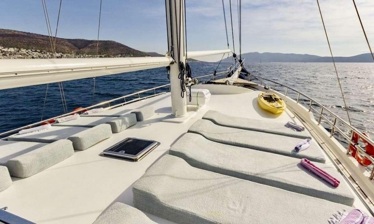 a laptop on a boat aboard THE BLUE SEA Yacht for Charter