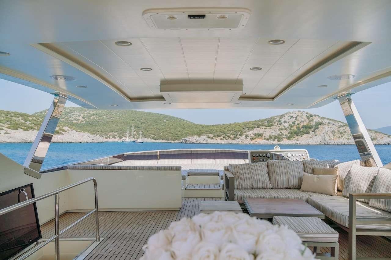 a boat on the water aboard REIS Yacht for Charter