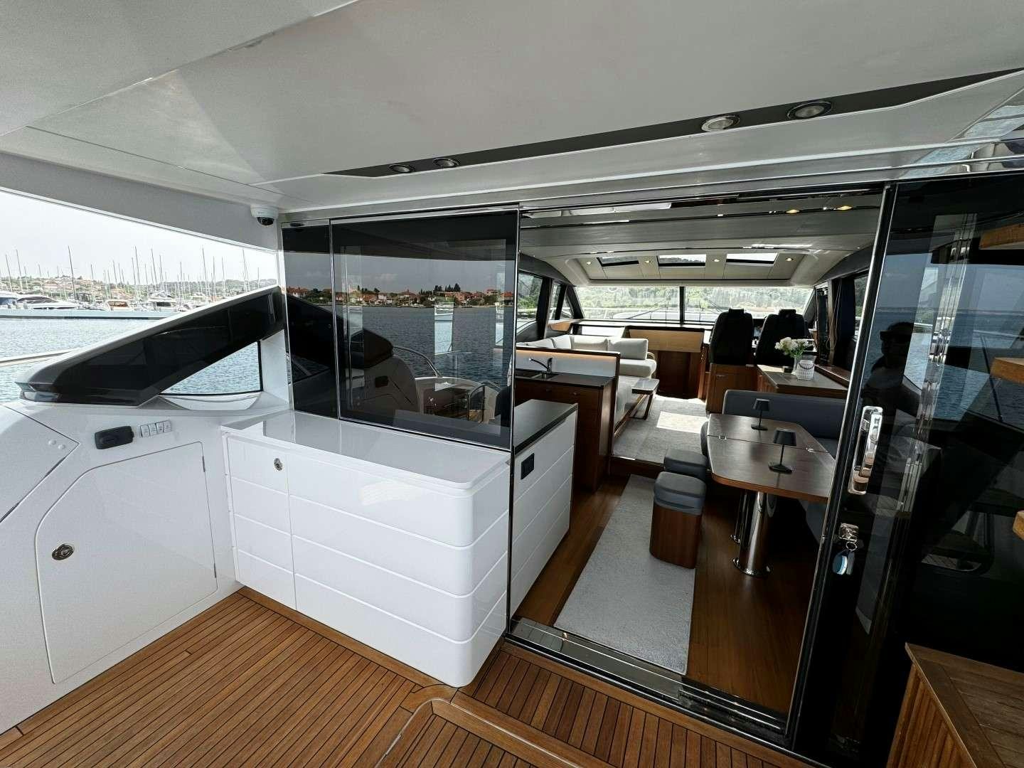 inside of a vehicle aboard MALUHIA Yacht for Charter