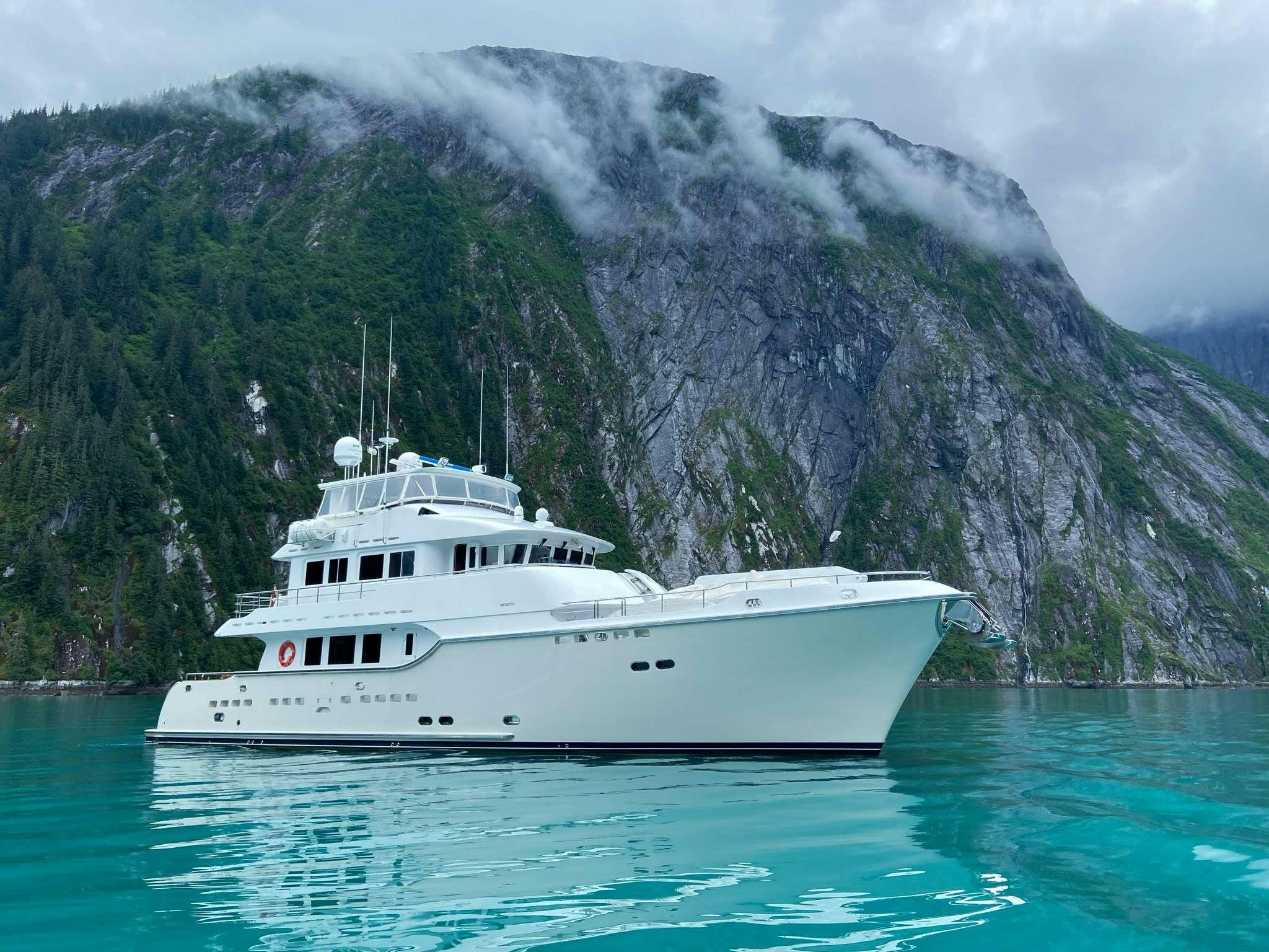a white boat in the water aboard SERENDIPITY Yacht for Charter