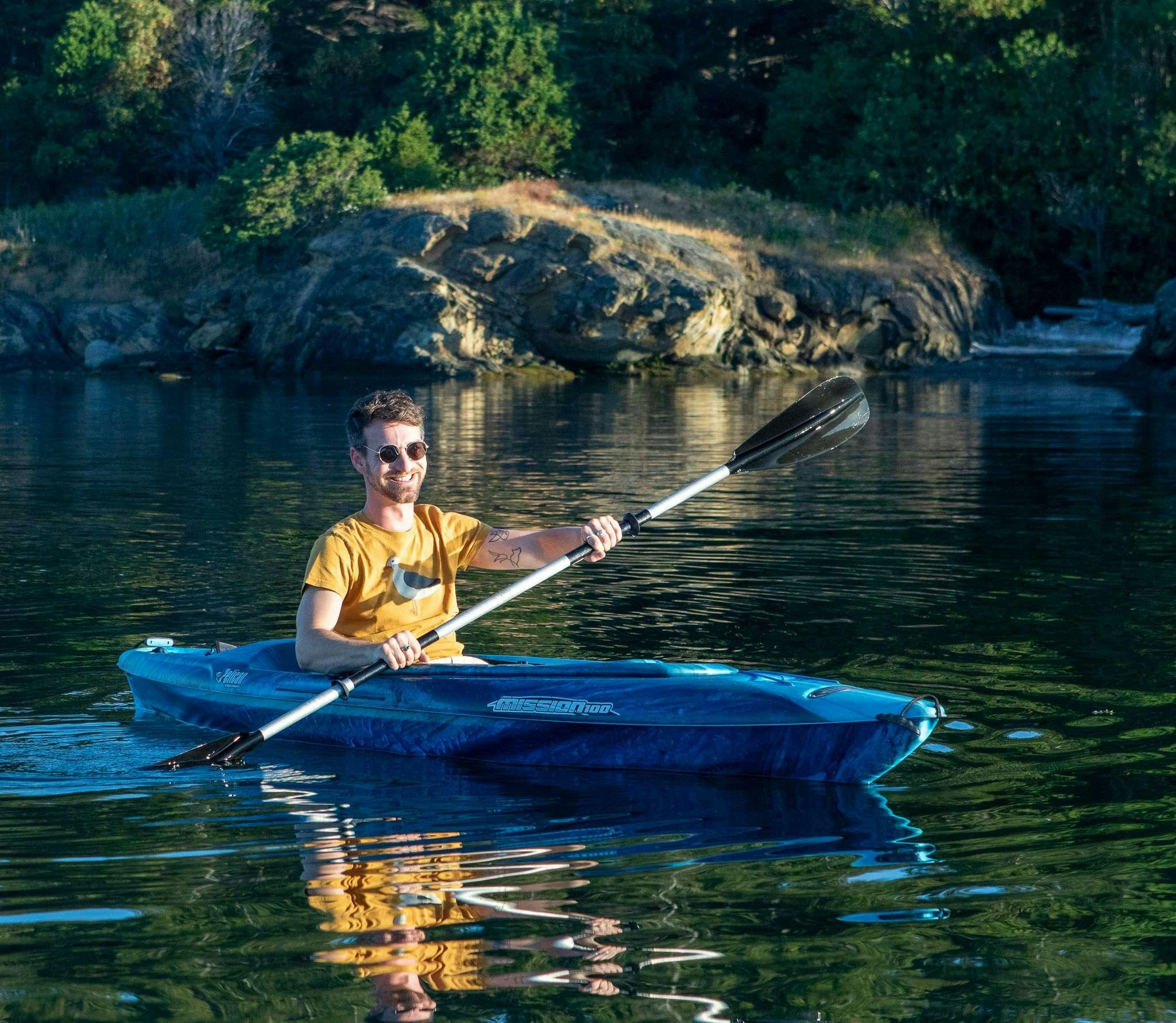 a person rowing a boat aboard SERENDIPITY Yacht for Charter