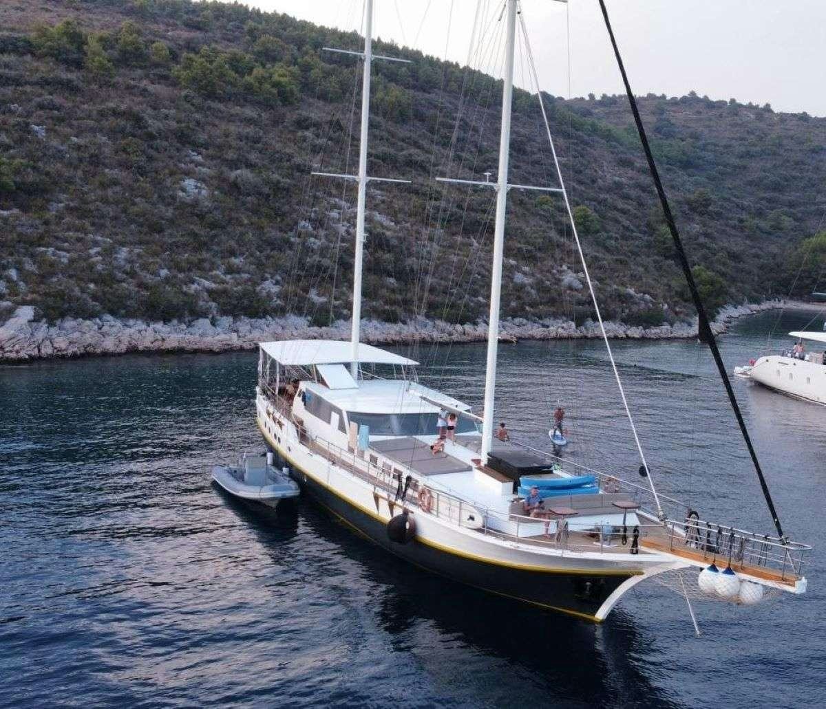 a boat in the water aboard NAUTILUS Yacht for Charter