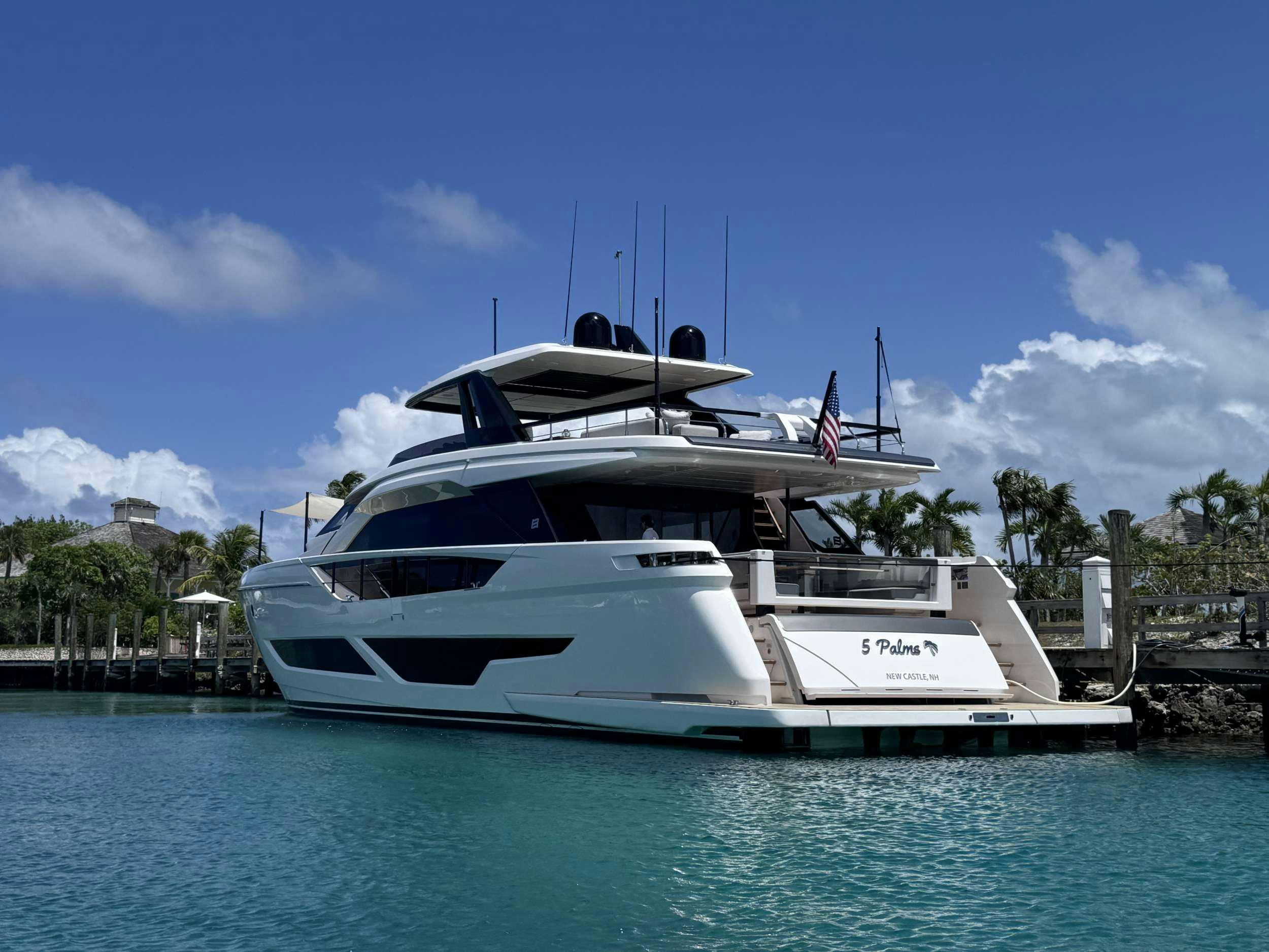 a boat in the water aboard 5 PALMS Yacht for Charter