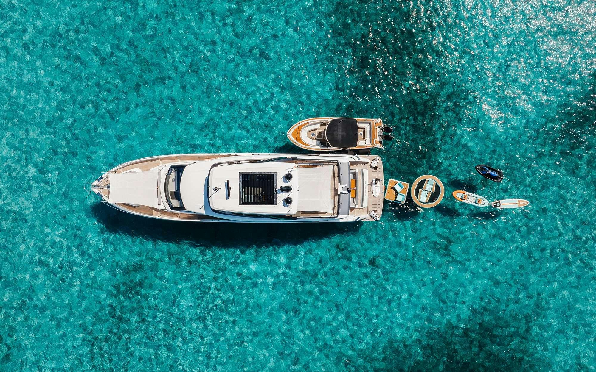 a metal object on a green surface aboard 5 PALMS Yacht for Charter