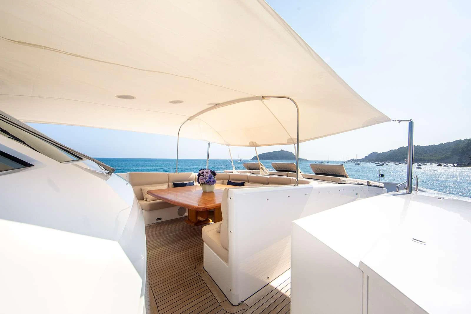 a boat on the water aboard SOPHIE BLUE Yacht for Charter