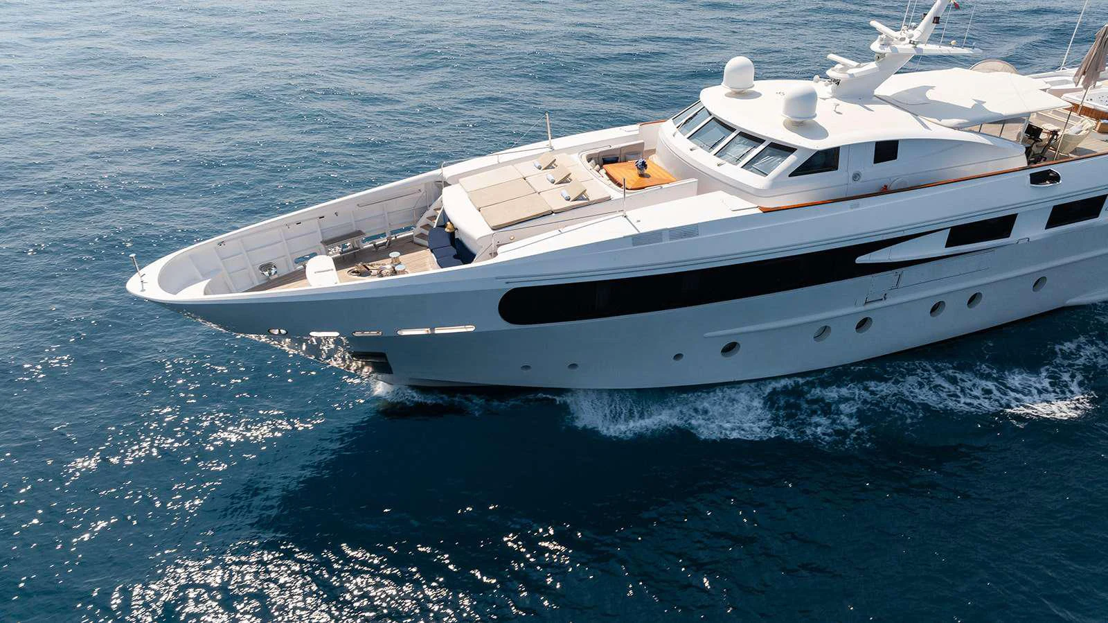 a white yacht in the water aboard SOPHIE BLUE Yacht for Charter