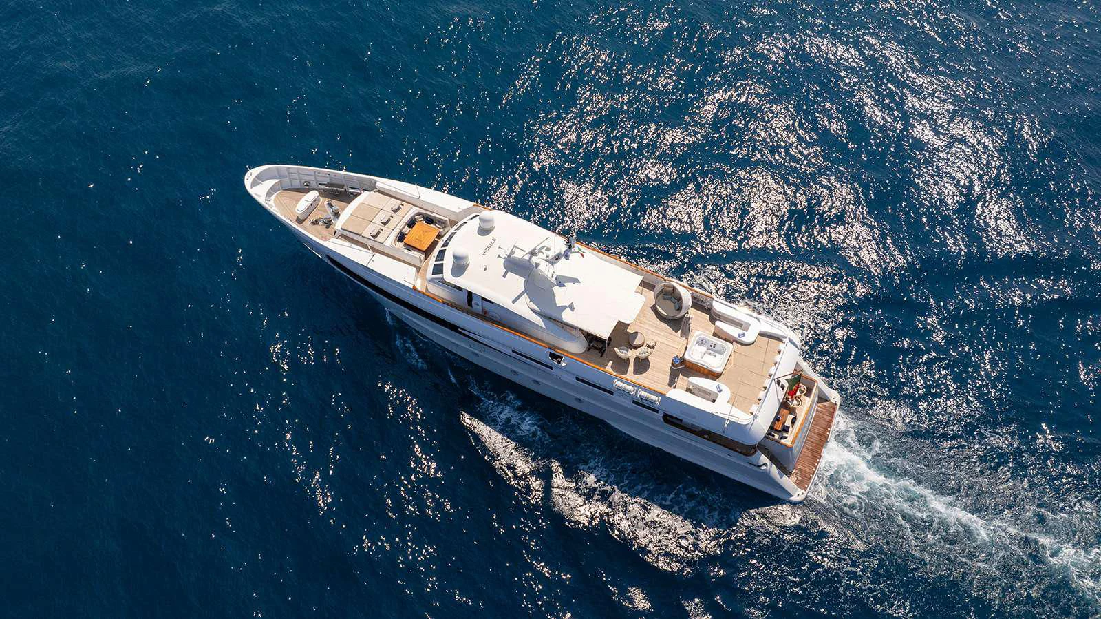 a space ship in the ocean aboard SOPHIE BLUE Yacht for Charter