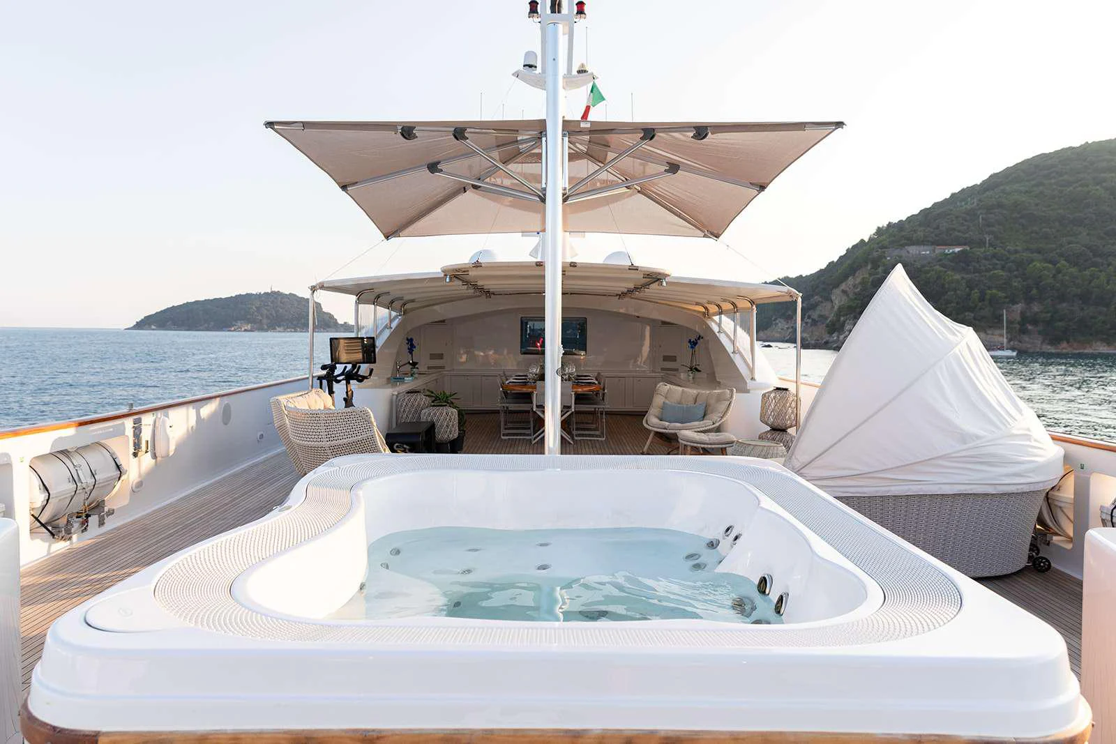 a boat on the water aboard SOPHIE BLUE Yacht for Charter