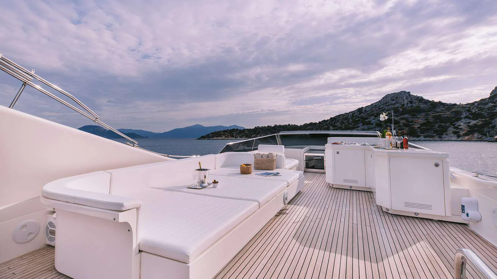 a boat on the water aboard SEAS THE DAY Yacht for Charter