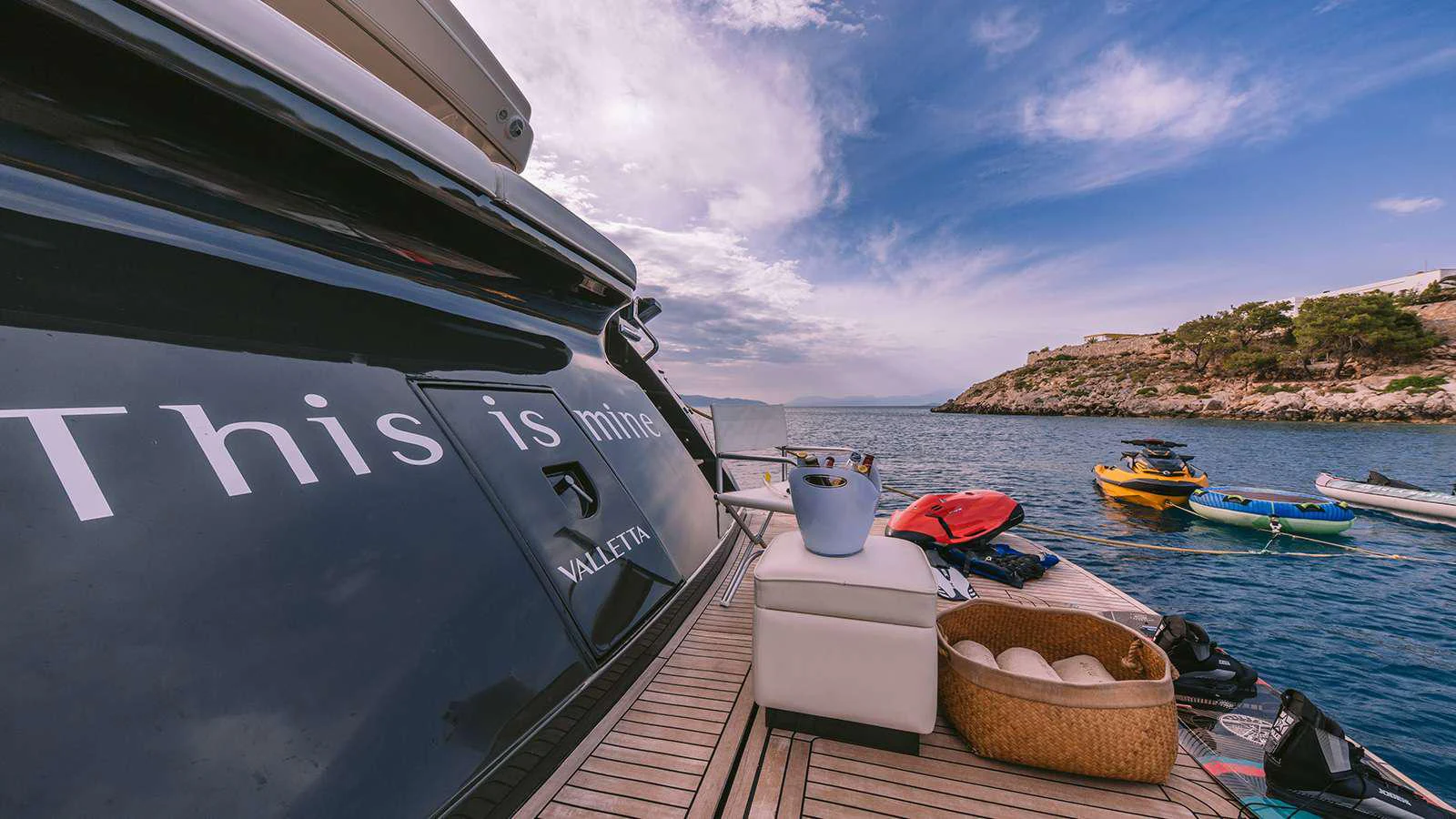 a boat on the water aboard SEAS THE DAY Yacht for Charter
