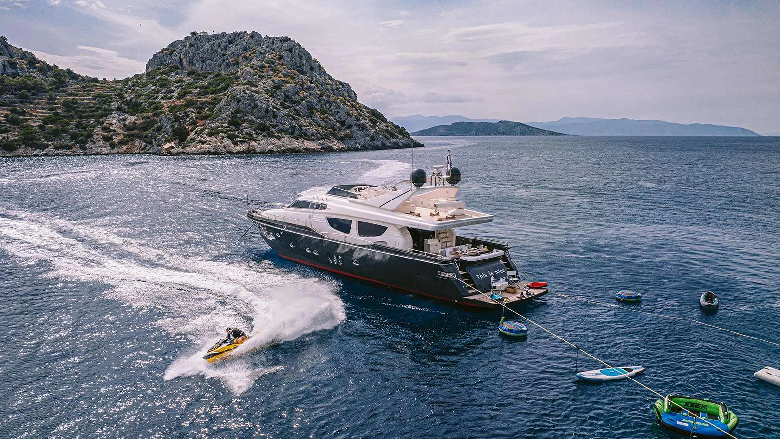 a boat on the water aboard SEAS THE DAY Yacht for Charter