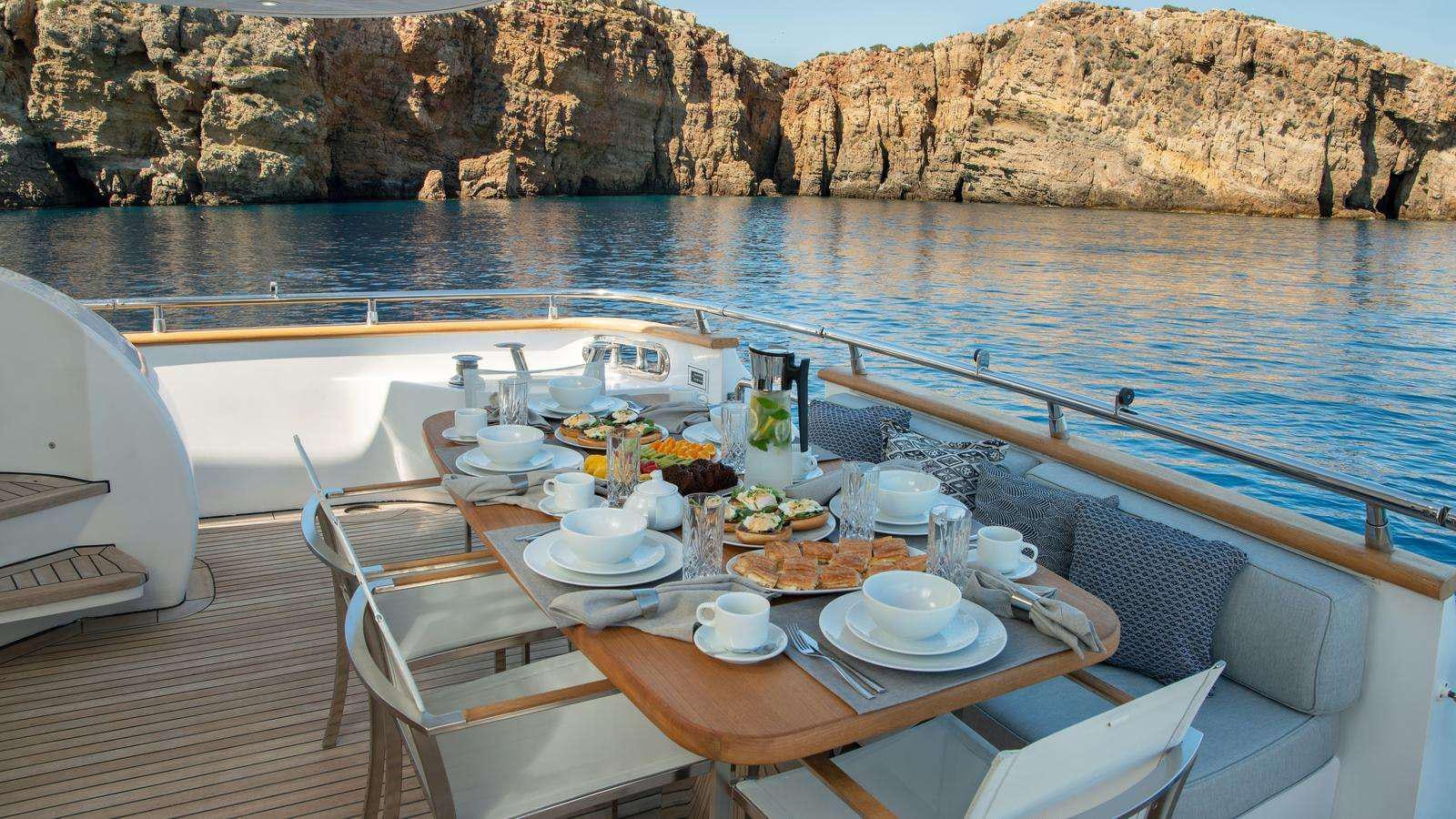 a boat on the water aboard EL PECADO Yacht for Charter