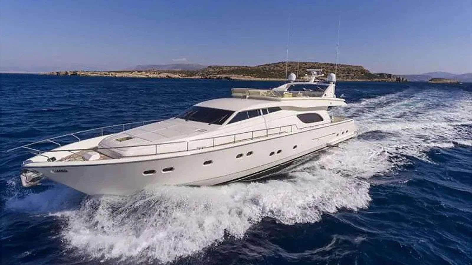 a white yacht on the water aboard LAZY DAYS Yacht for Charter