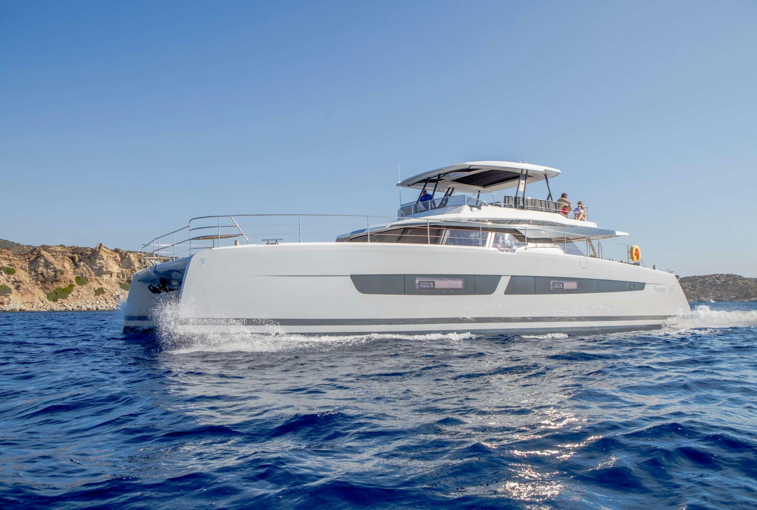 a boat on the water aboard MAJESTY OF GREECE Yacht for Charter